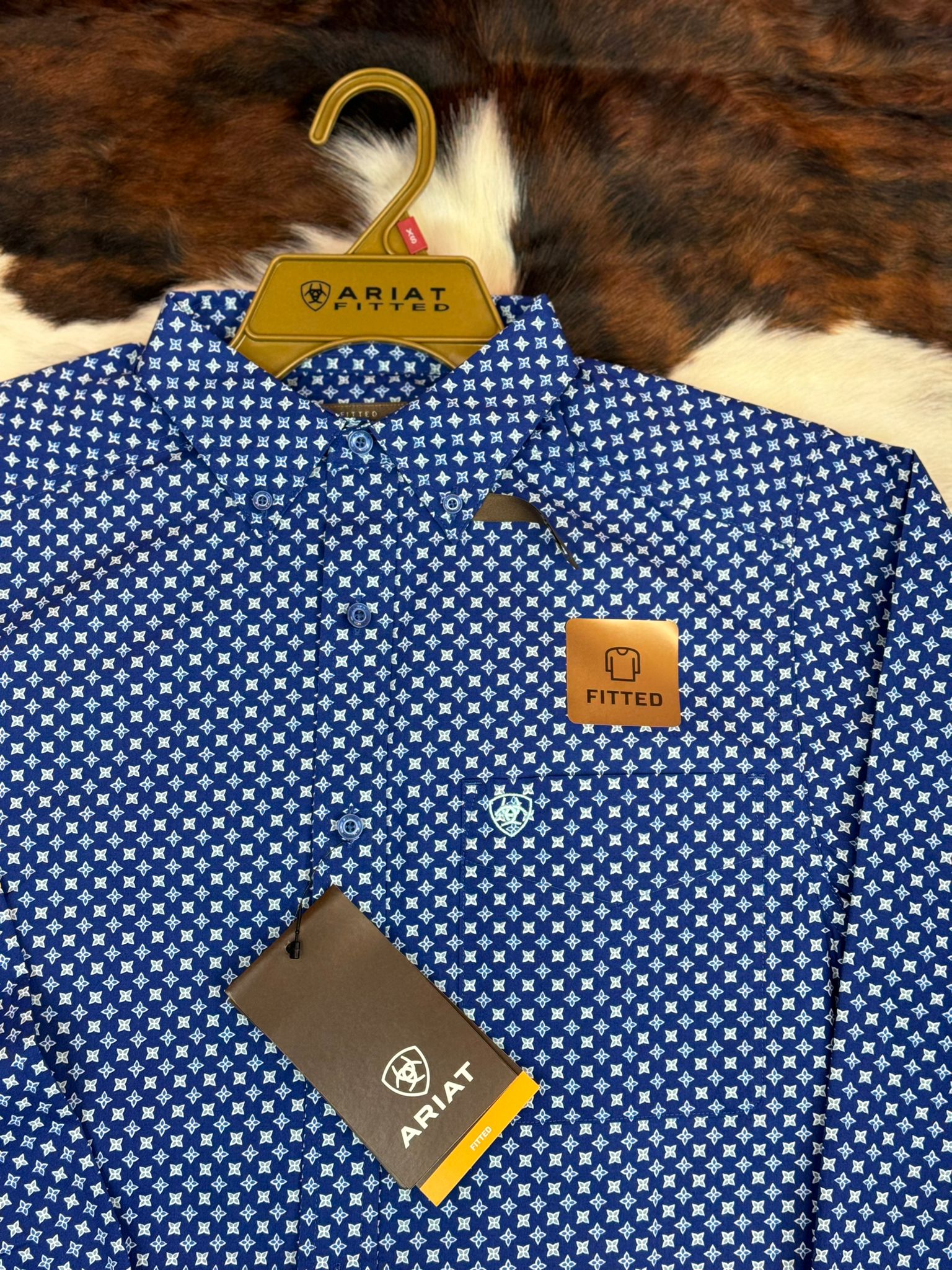 Ariat Shirt Fitted PRICE LONG SLEEVE DIRECTOIRE BLUE