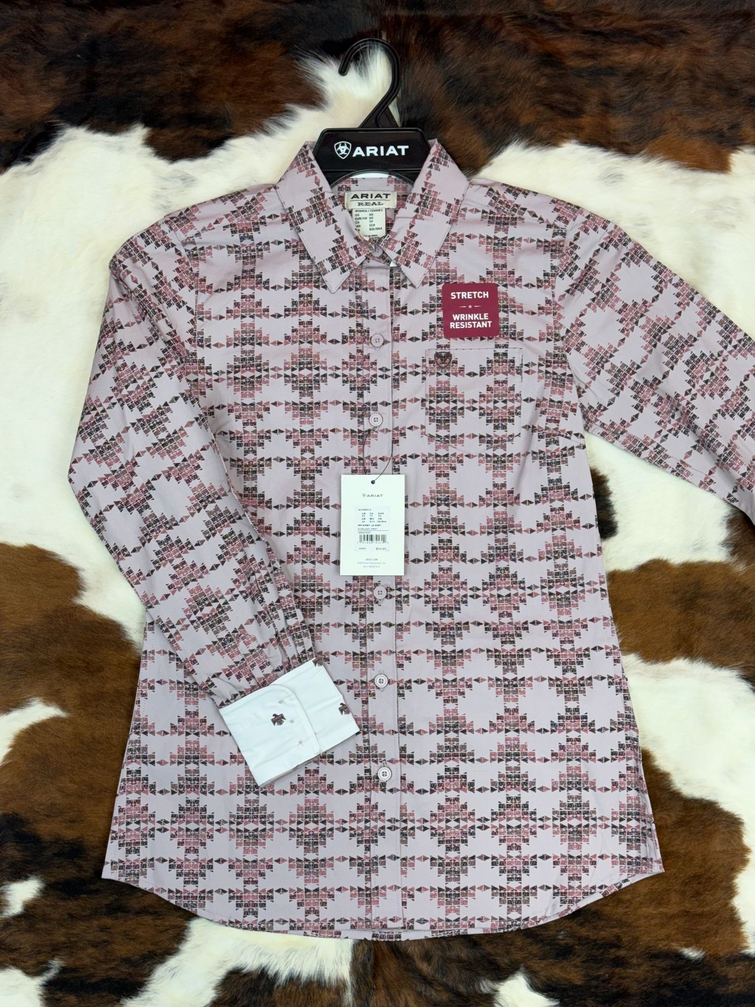 Women Ariat Kirby Long Sleeve Starlight Print Careys Pink