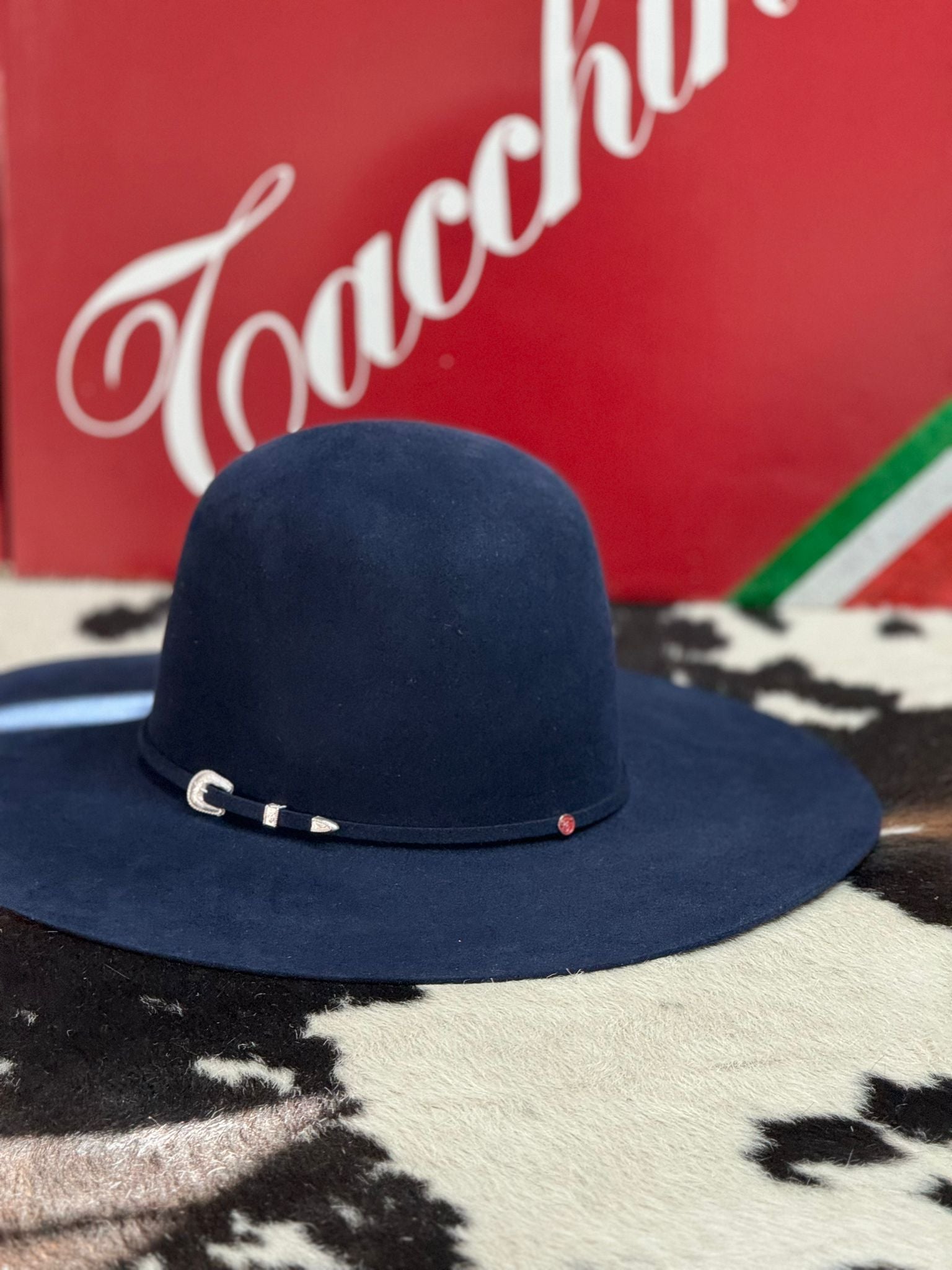 MENS TACCHINO OPEN CROWN FELT HAT NAVY 10X