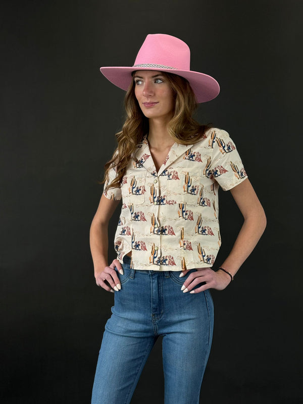 ROCK&ROLL WOMEN'S NATURAL SHARED CORE SNAP WITH WESTERN PRINT