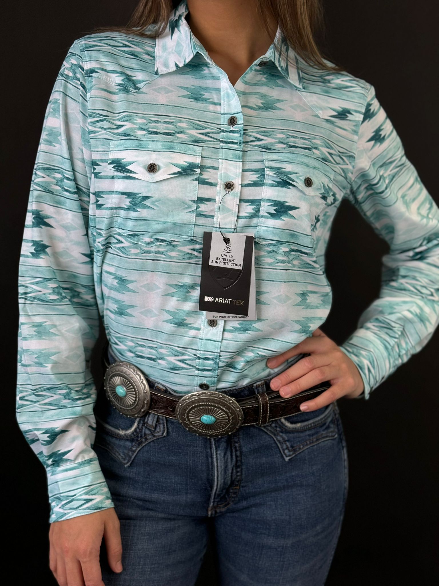 Women Ariat Western Venttek Long Sleeve Nora Print