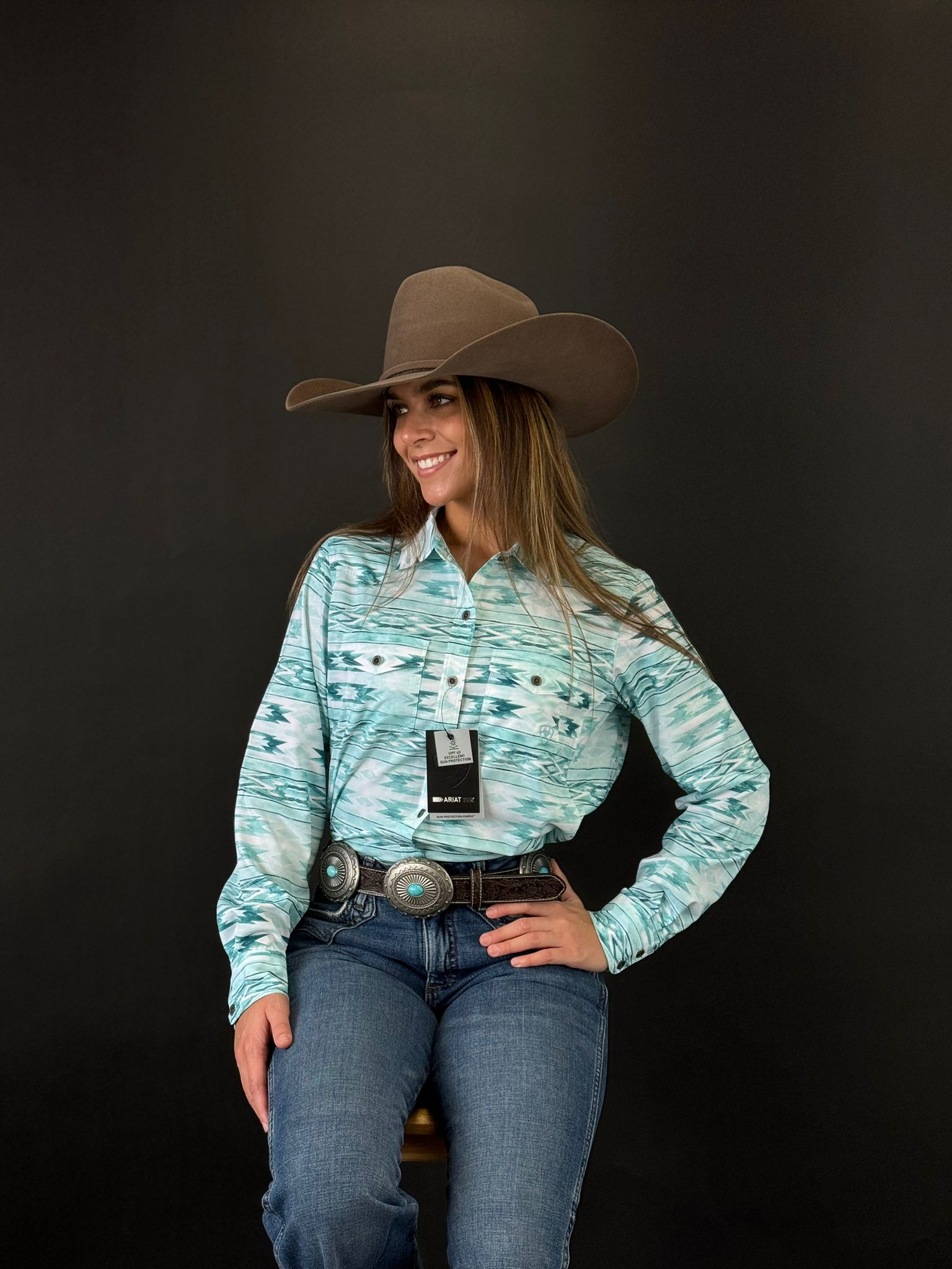 Women Ariat Western Venttek Long Sleeve Nora Print