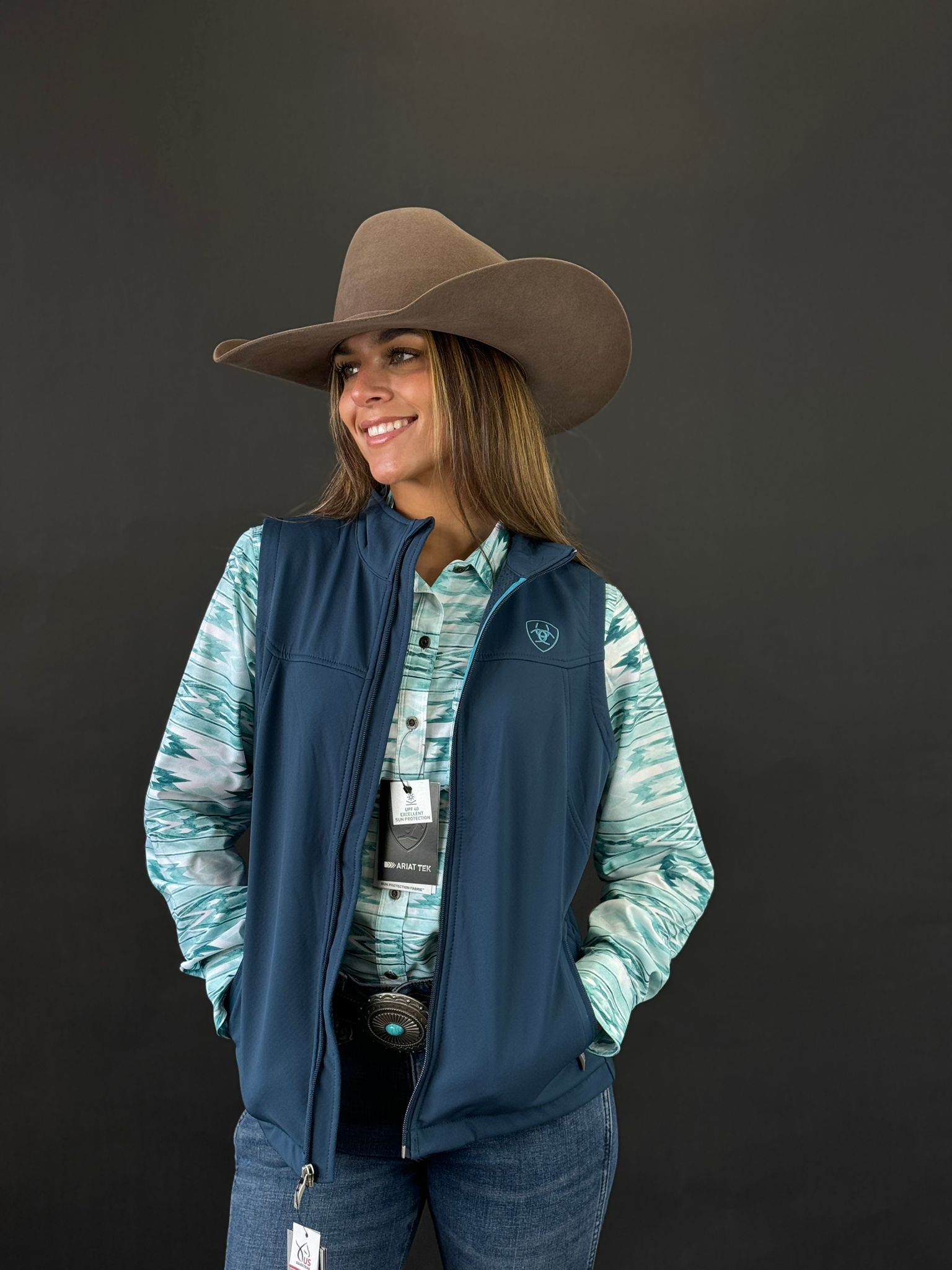 Women Ariat Western Venttek Long Sleeve Nora Print