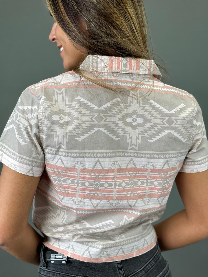 ROCK&ROLL WOMEN'S NATURAL SHARED CORE SNAP WITH AZTEC PRINT