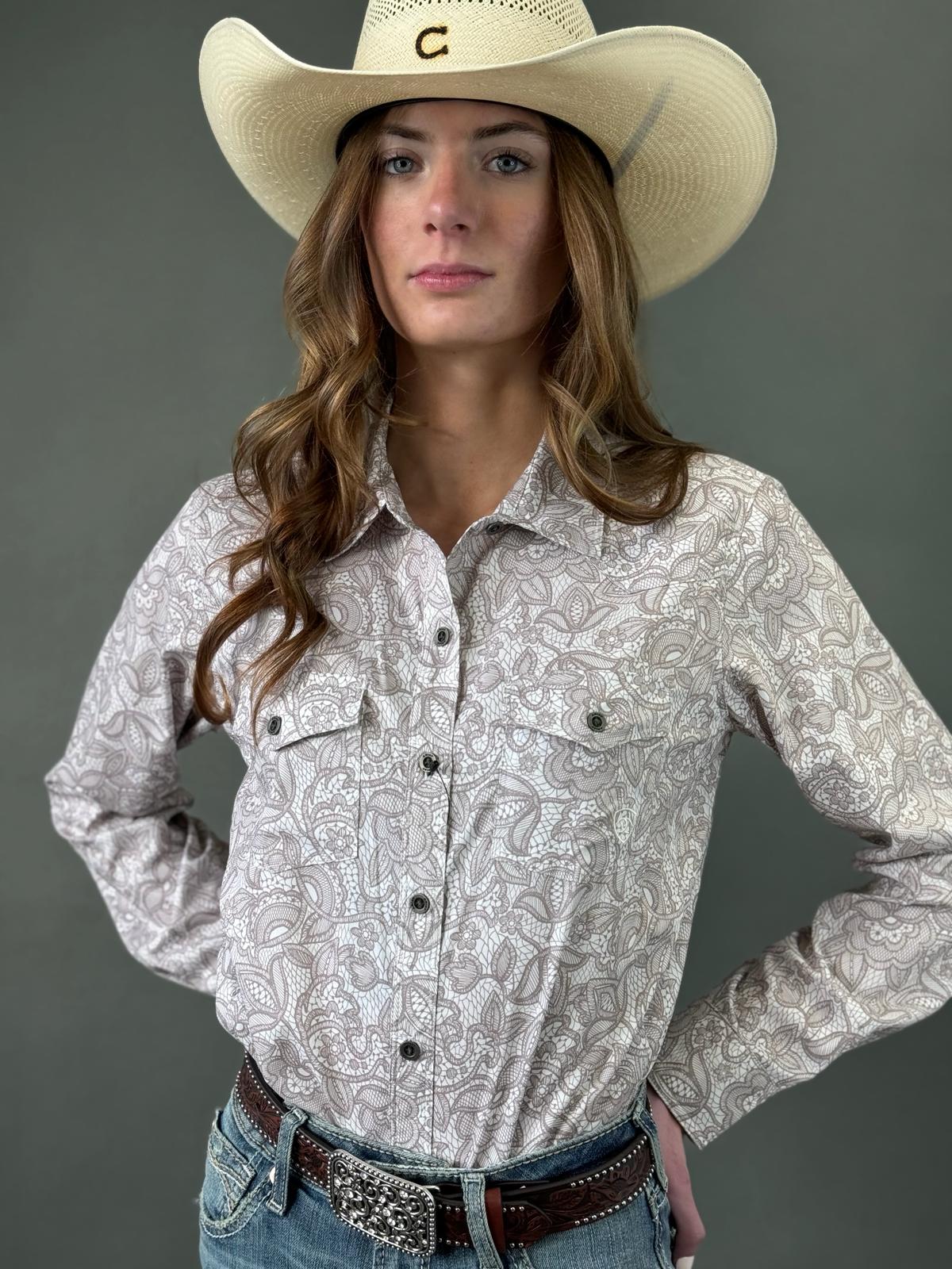 Women Ariat WESTERN VENTEK LONG SLEEVE SHIRT LACE