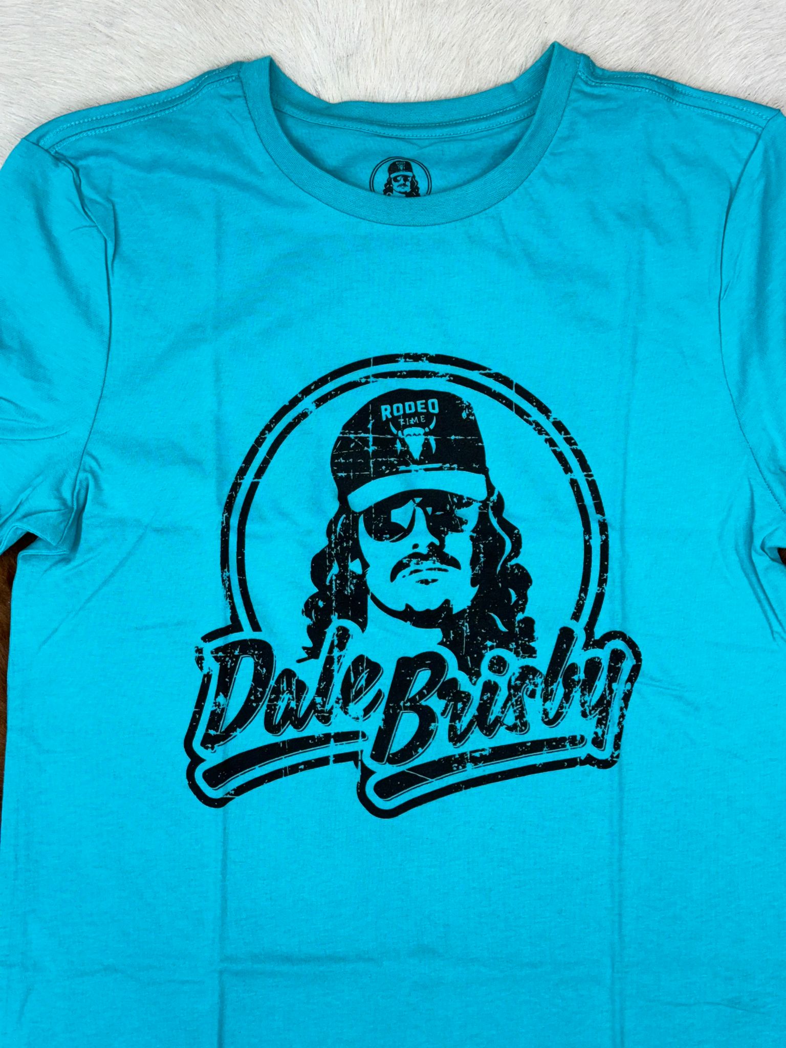 DALE BRISBY X ROCK&ROLL GRAPHIC TEE TURQUOISE SHORT SLEEVE T-SHIRT