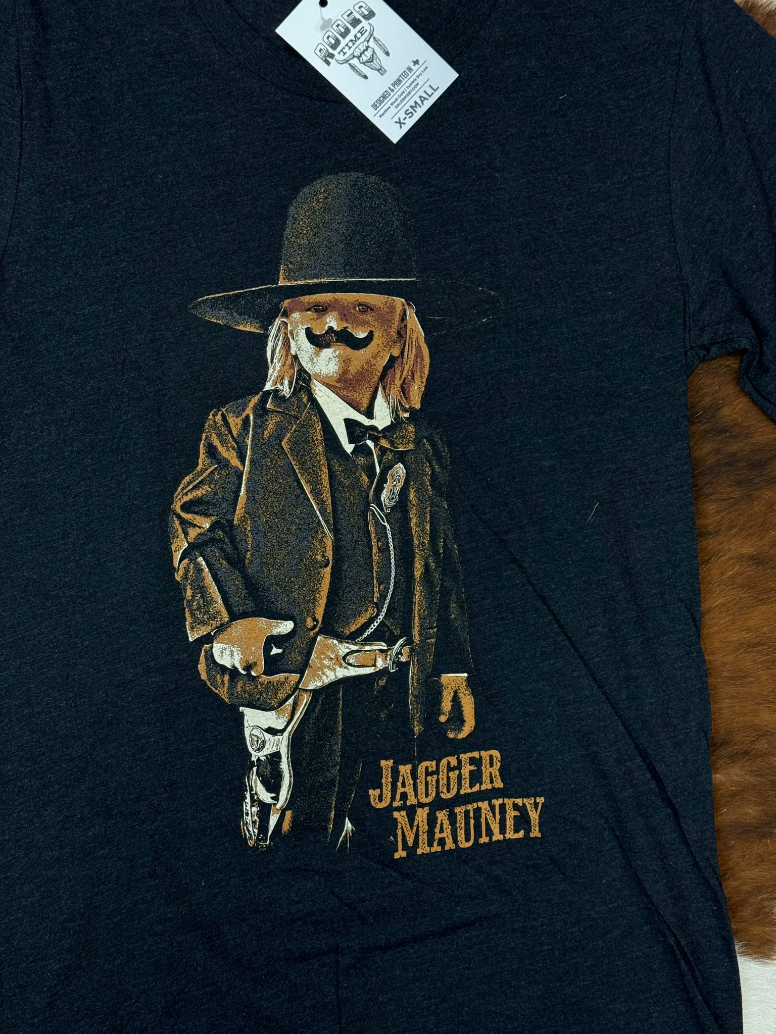 RODEO TIME DALE BRISBY GRAPHIC BLACK JAGGER MAUNEY SHORT SLEEVE T-SHIRT
