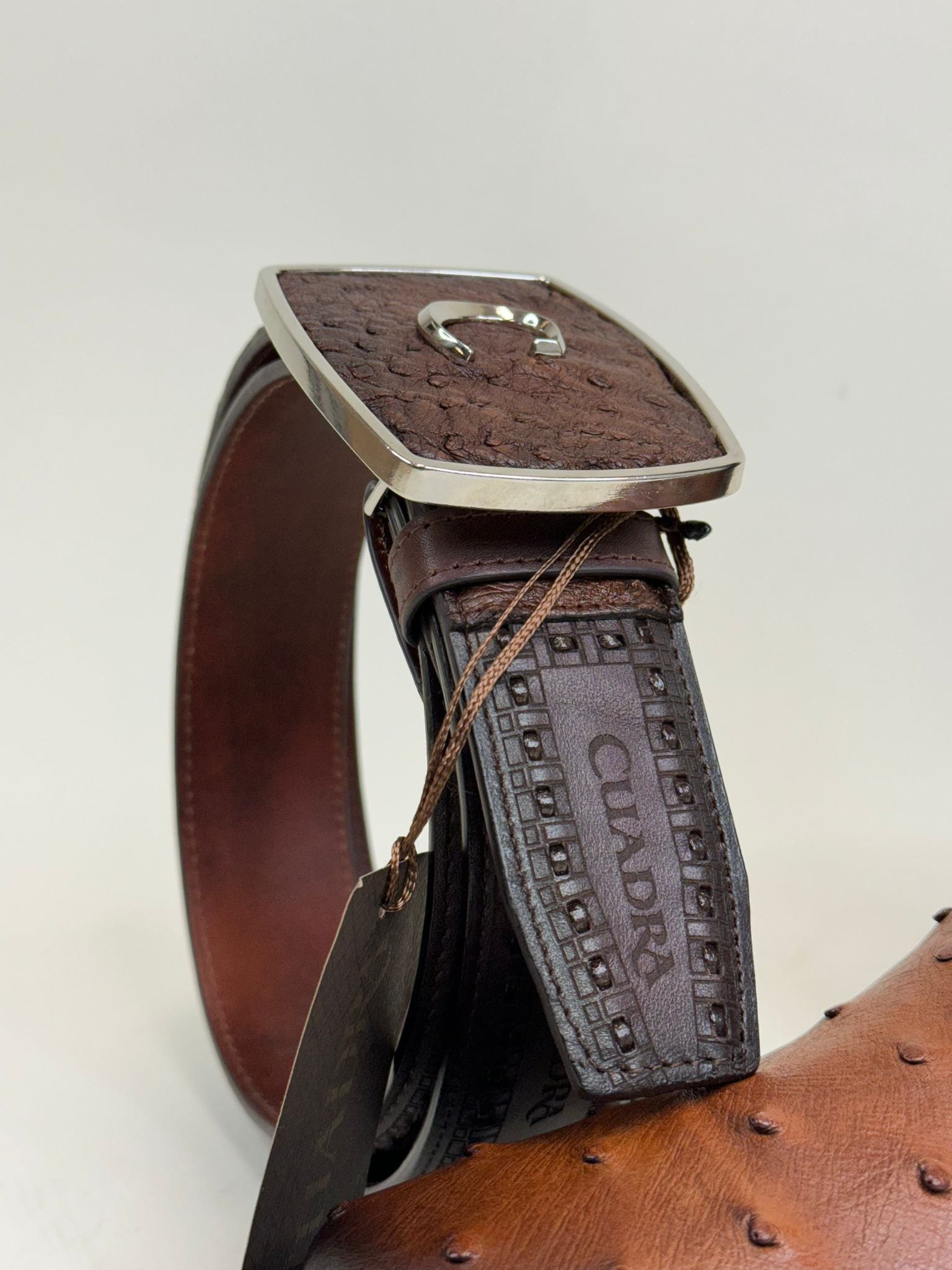 CUADRA BELT OSTRICH MARONI CHESTNUT