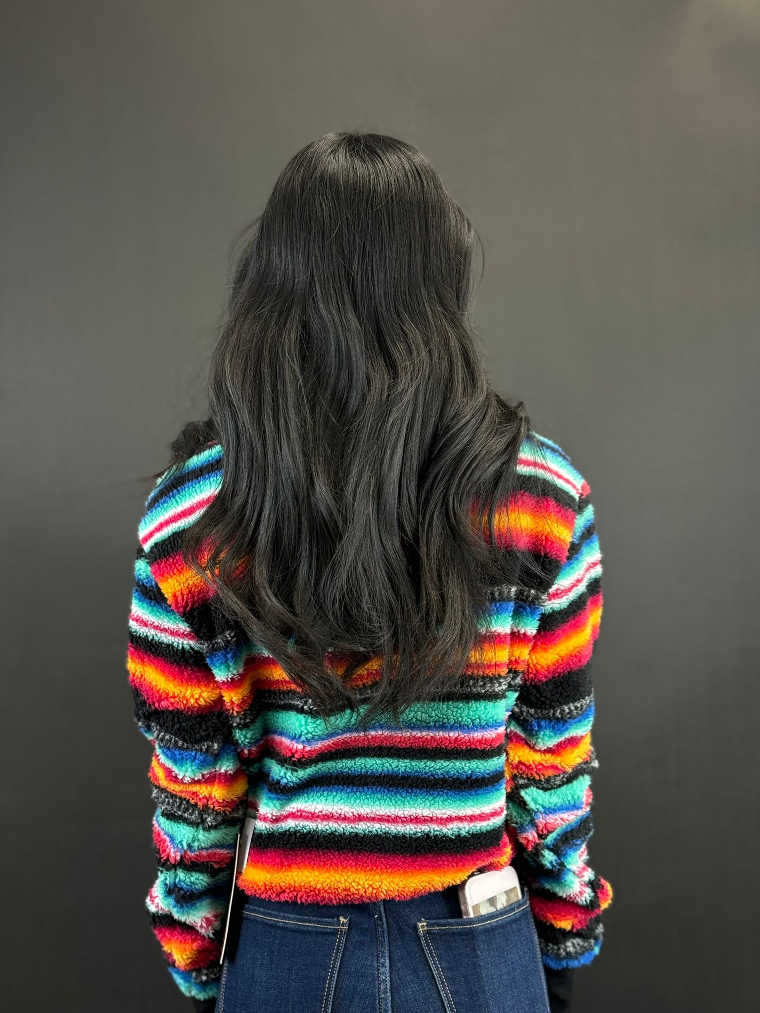 Rock&Roll Womens Multi Stripe All Over Print Pullover