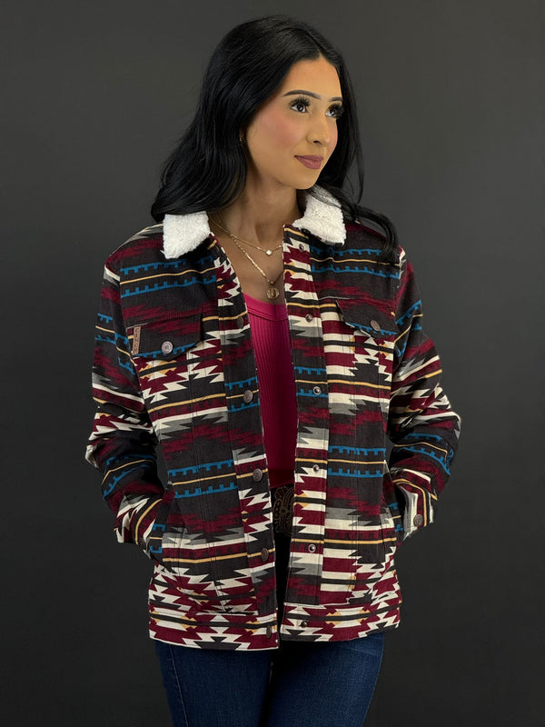 Cinch Womens Multi Color Sherpa Button Up