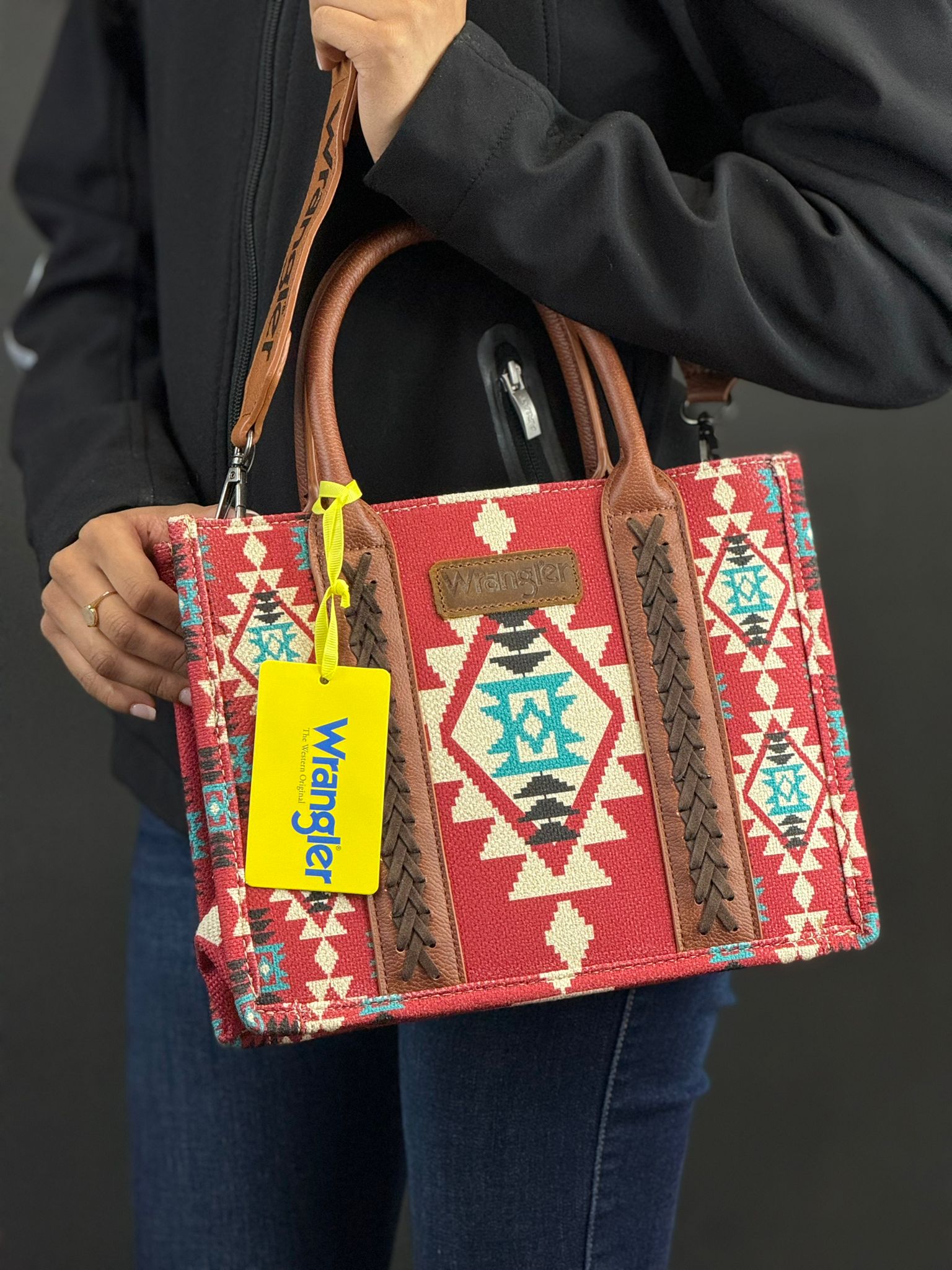 WRANGLER RED MULTI COLOR AZTEC WOMEN'S HANDBAG