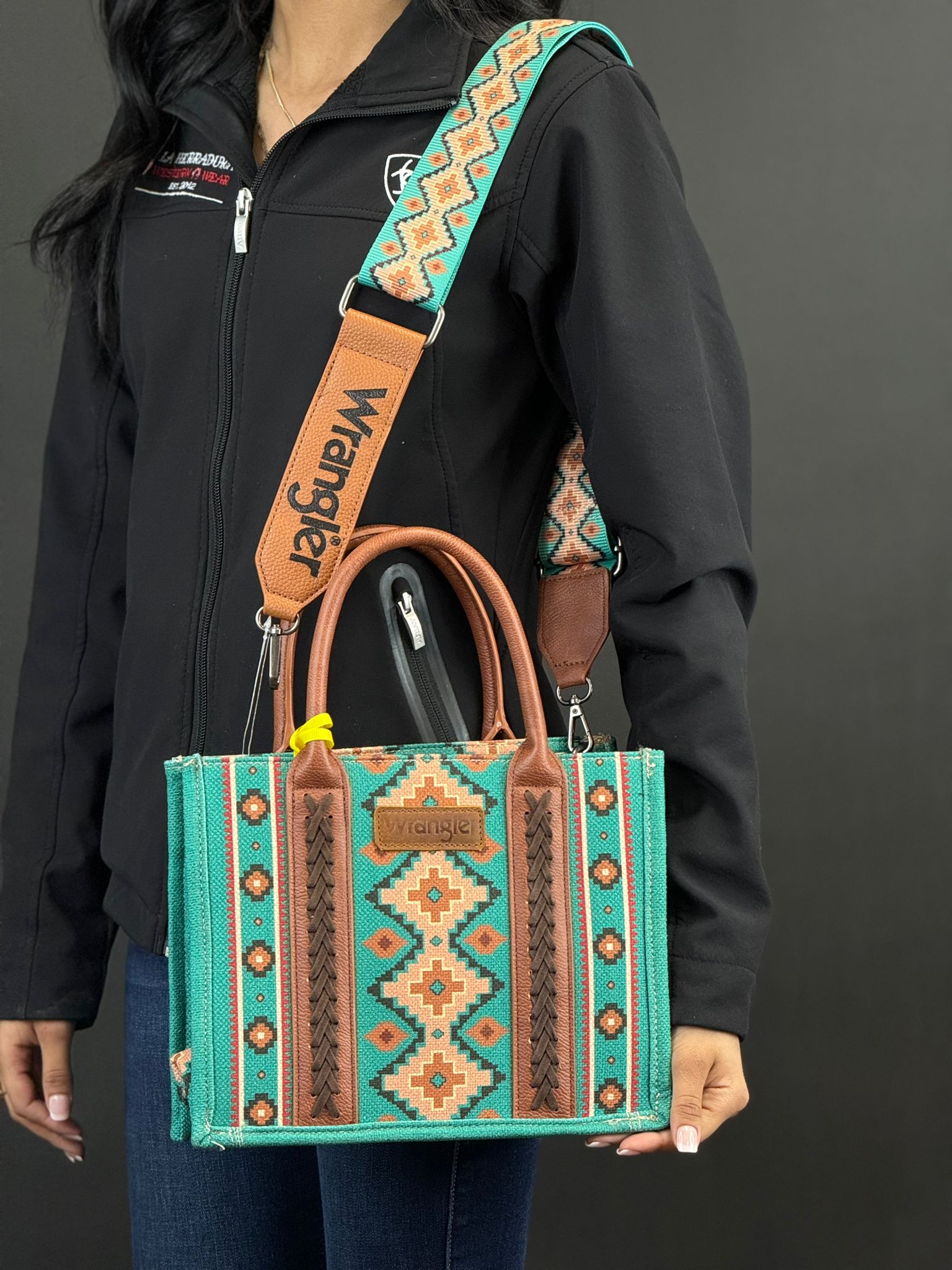 WRANGLER TEAL MULTI COLOR AZTEC WOMEN'S HANDBAG