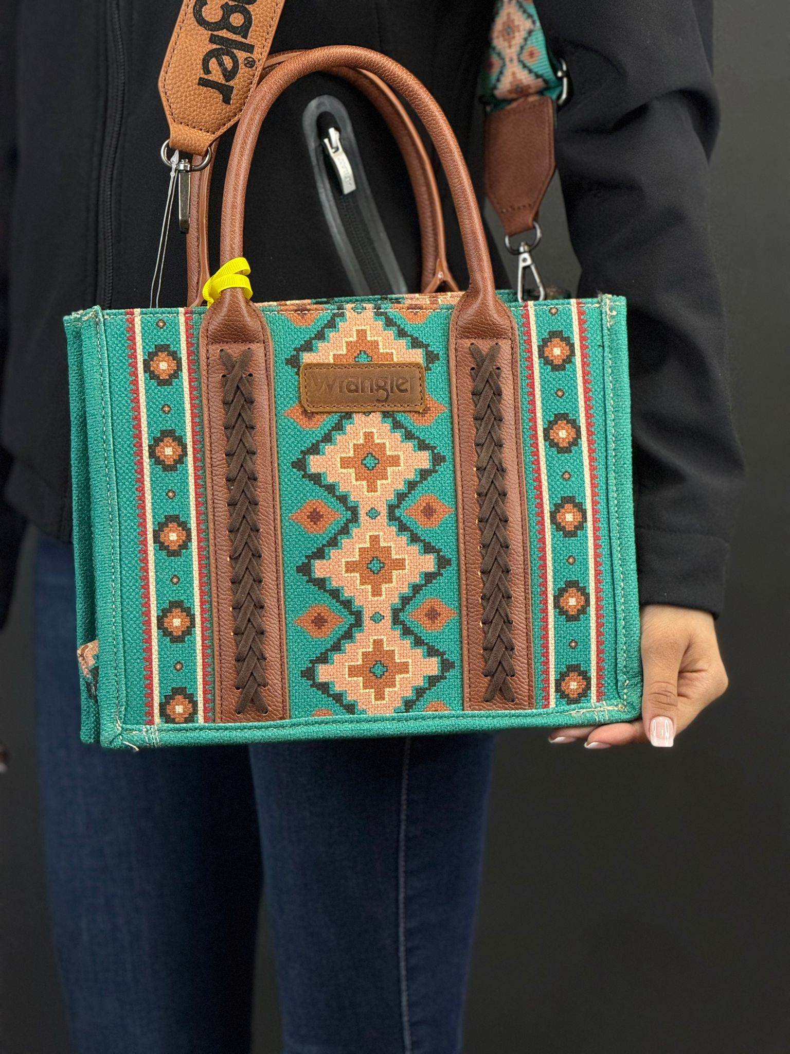 WRANGLER TEAL MULTI COLOR AZTEC WOMEN'S HANDBAG