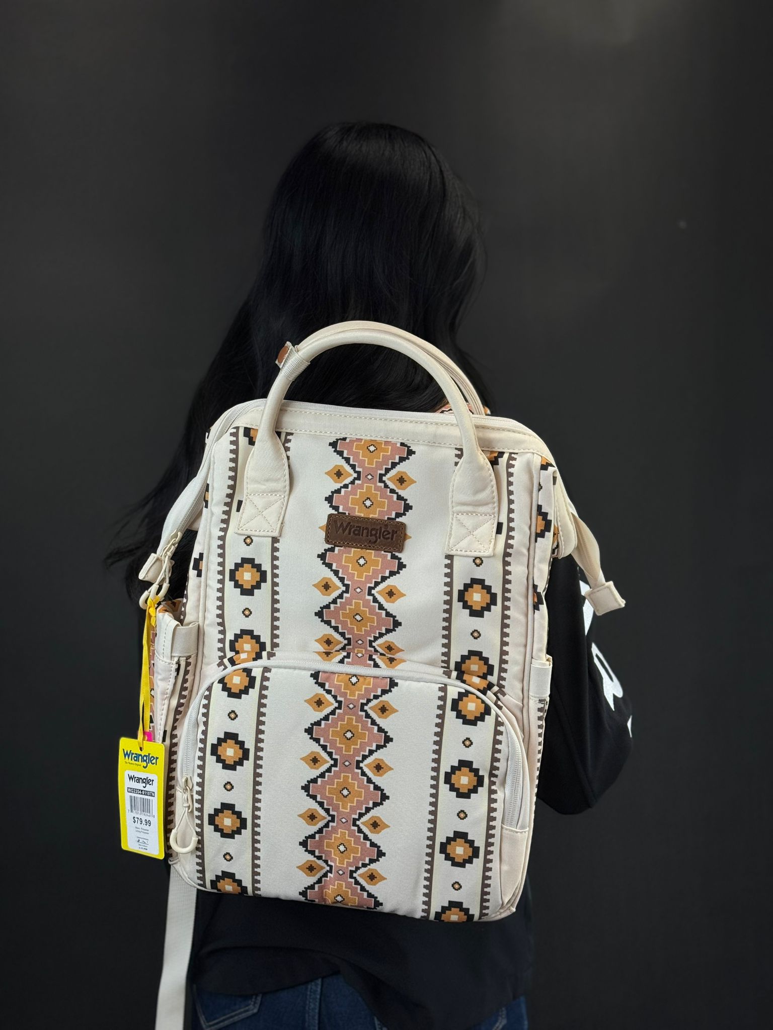 WRANGLER WHITE ORANGE MULTI AZTEC WOMEN'S HANDBAG