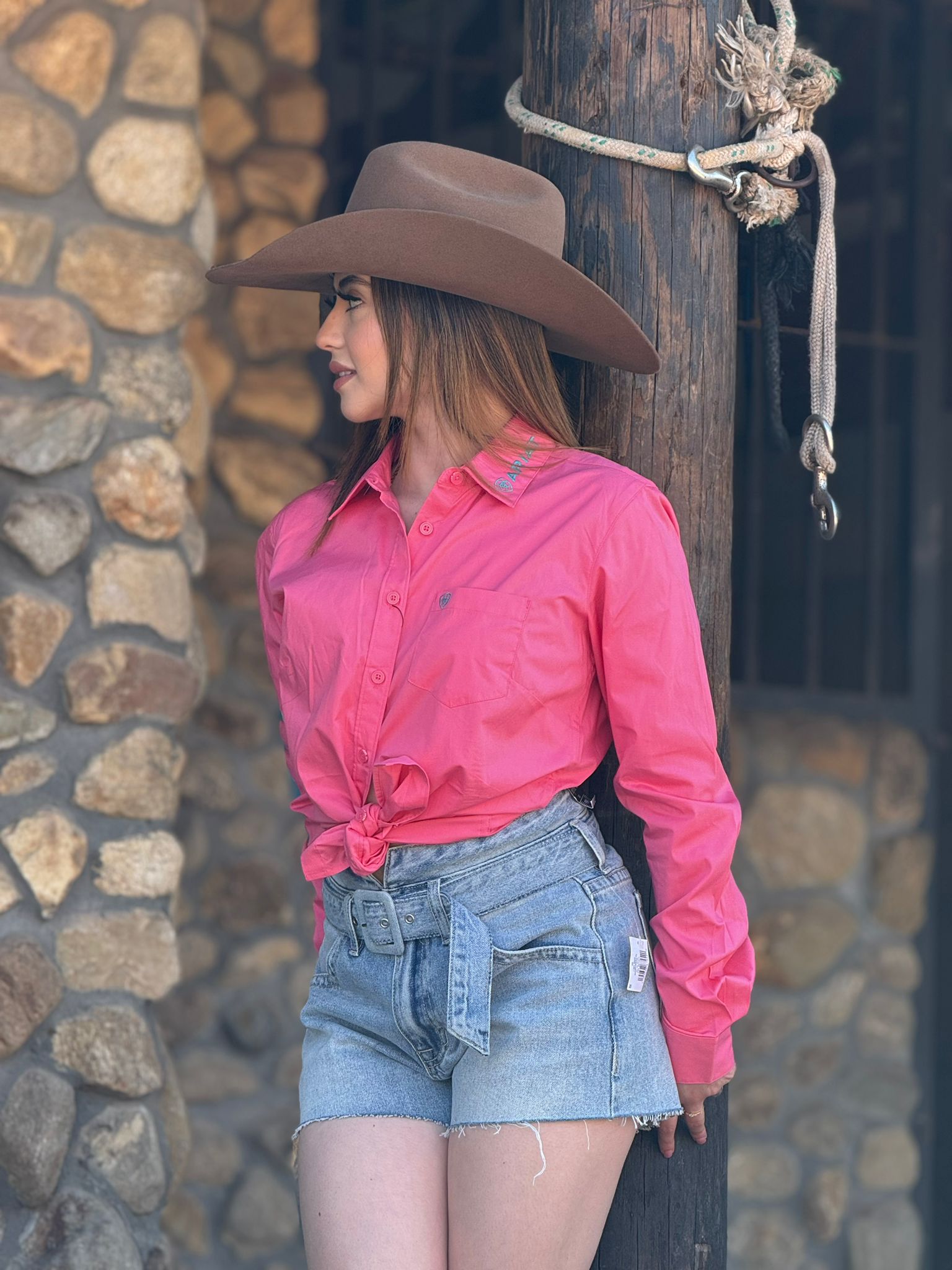 Women Ariat Team Kirby Long Sleeve Camellia Rose