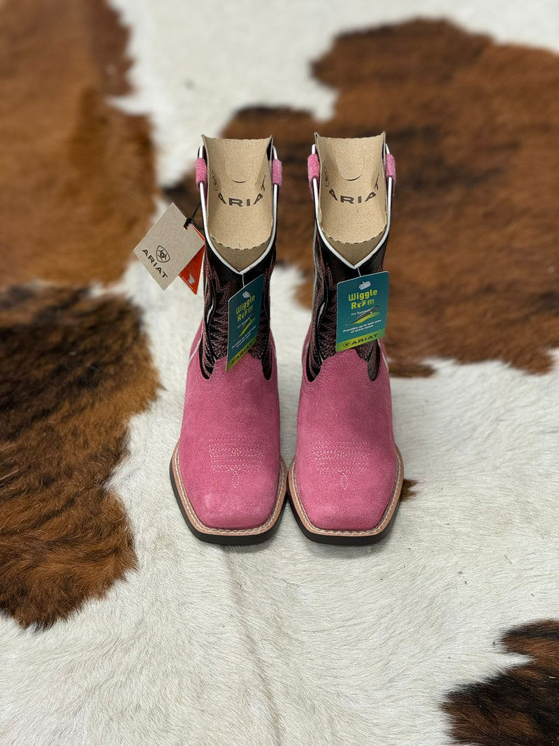 ARIAT FUTURITY FORT WORTH HAUTE PINK SUEDE MADISON AVENUE KIDS BOOT