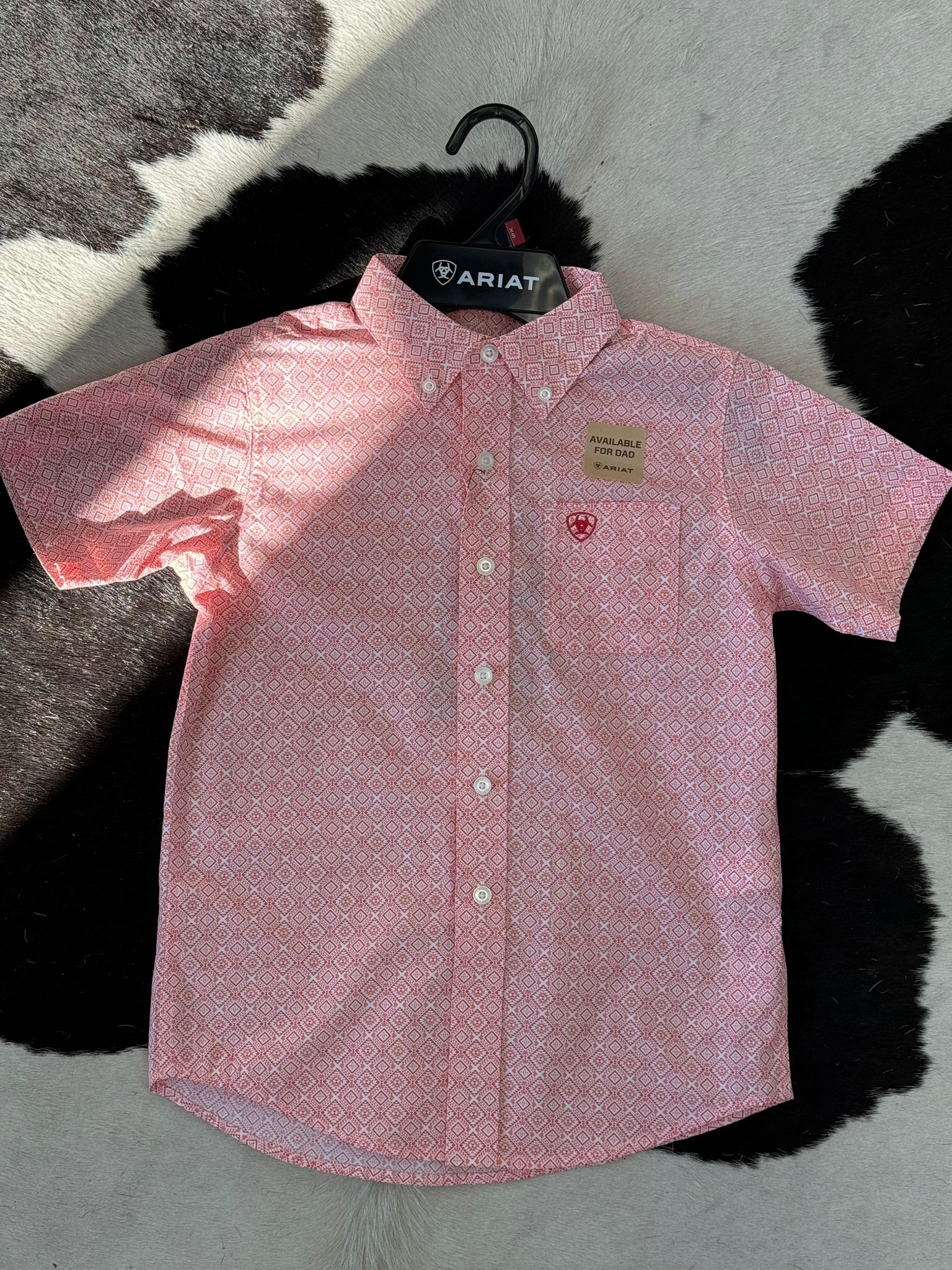 ARIAT BOYS KAMDEN CORAL SHORT SLEEVE SHIRT