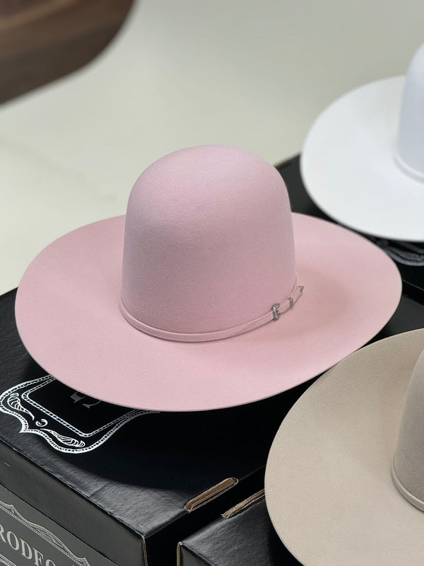 RODEO KING 7X LIGHT PINK OPEN CROWN HAT