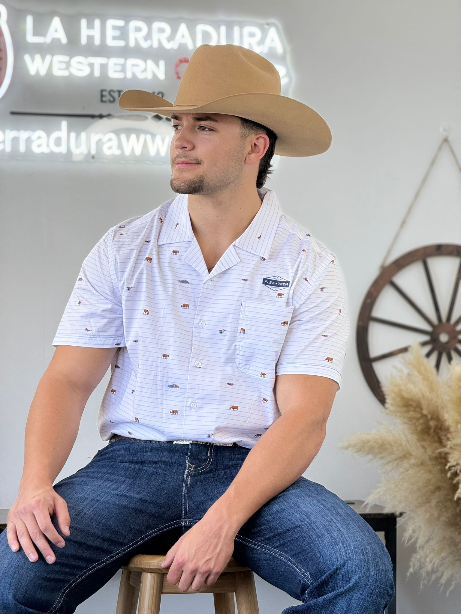 PANHANDLE SKY BLUE BUTTON SHORT SLEEVE SHIRT