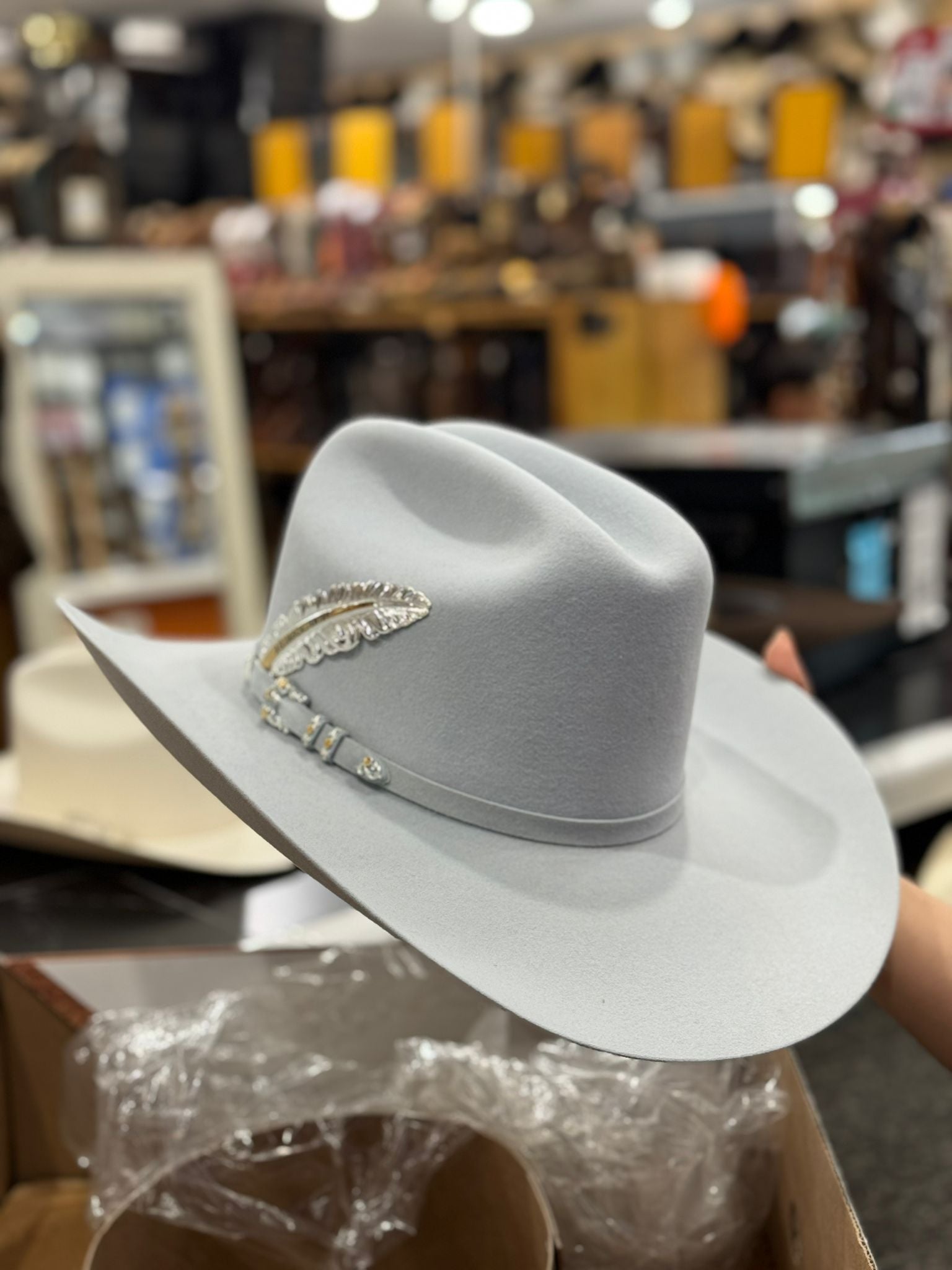 LARRY MAHAN´S 10X JERARCA COWBOY SOMBRERO PLATINO