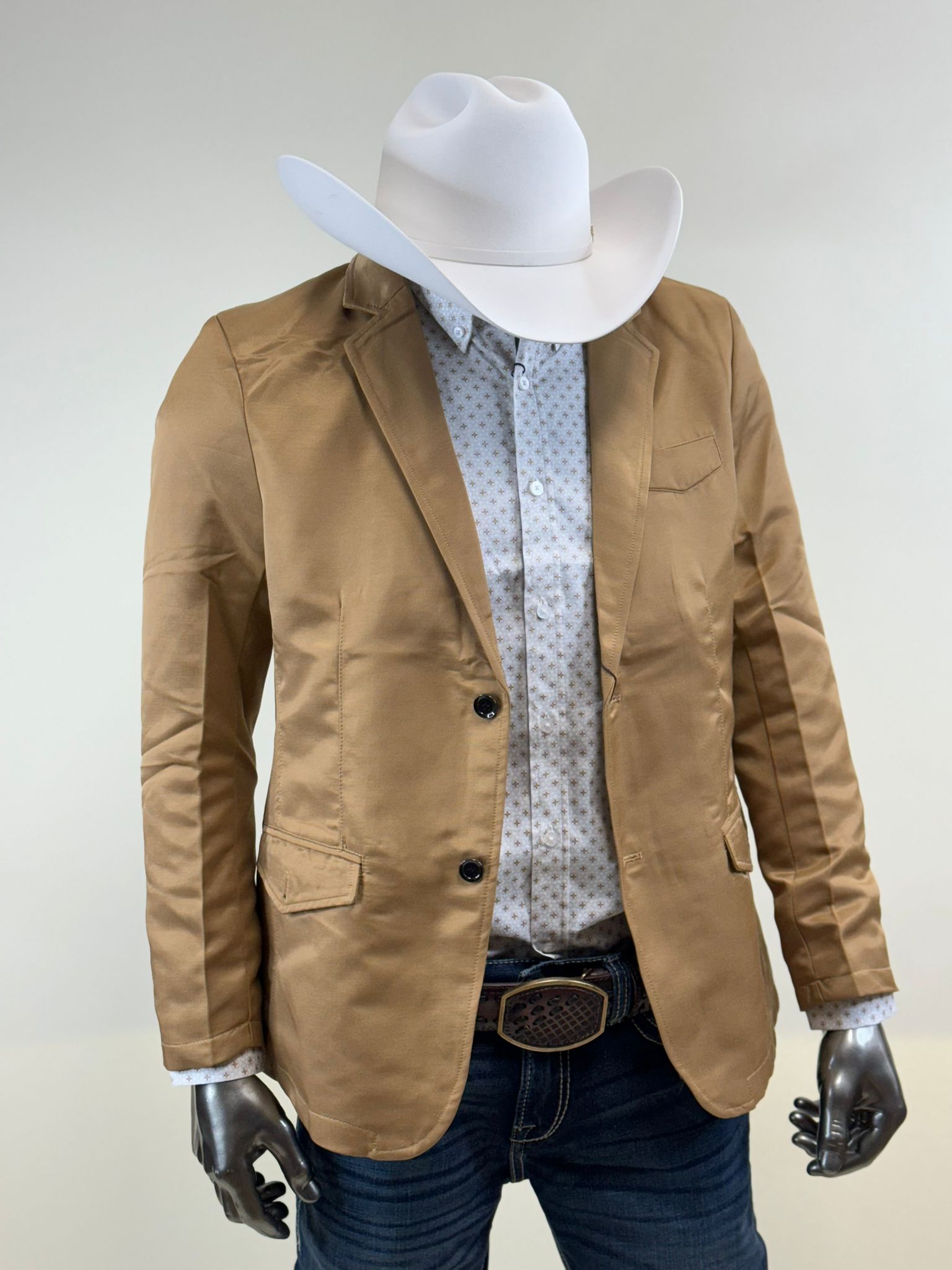 LAMASINI SACO LIGHT BROWN LISO SMOOTH BLAZER