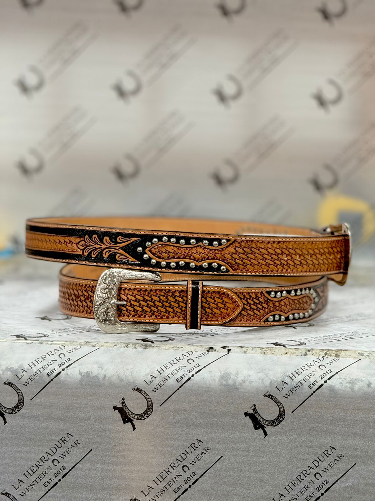 RANGER HAND TOOLED THREAD BELT