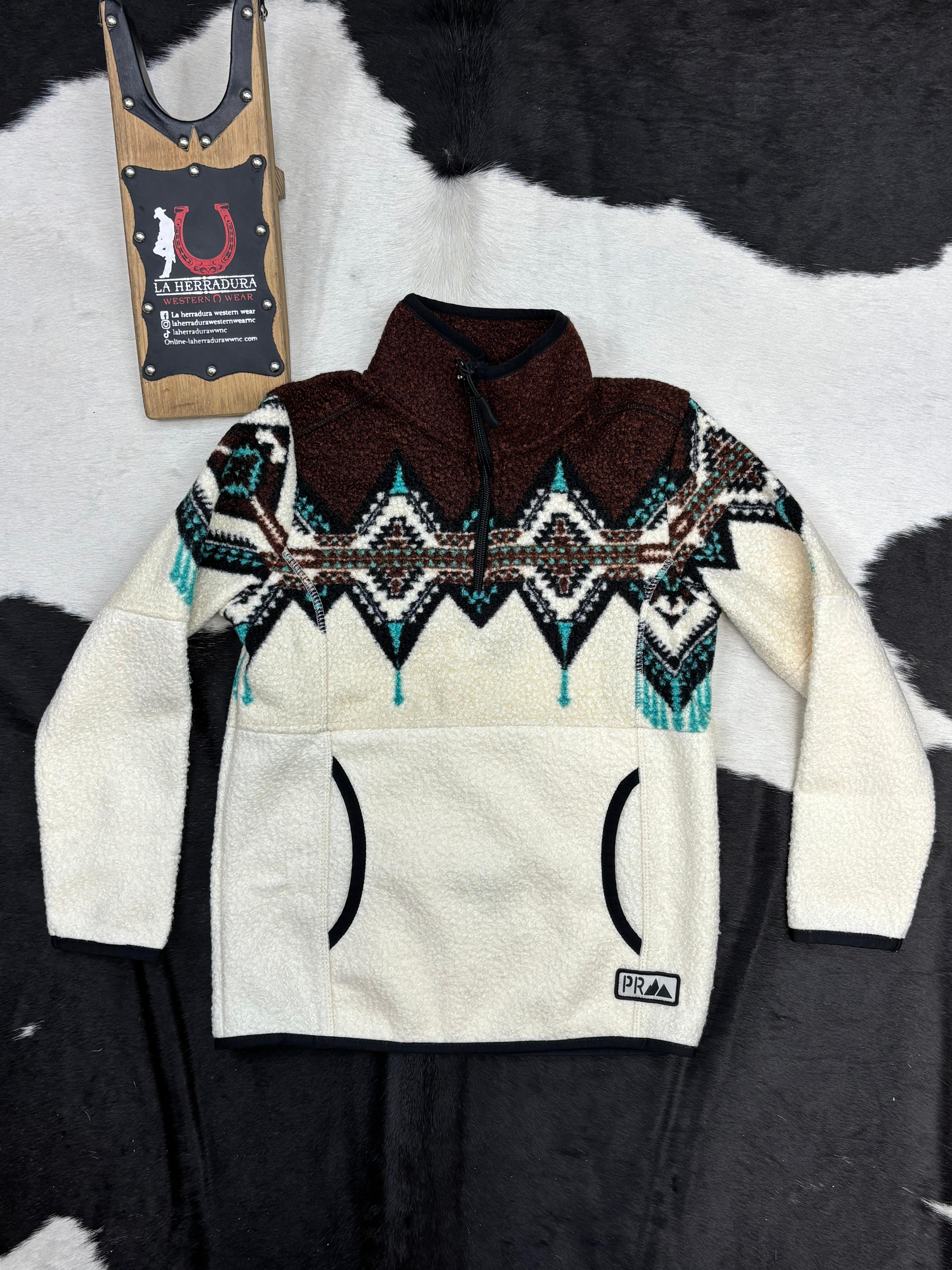 PANHANDLE DARK BROWN BORDER REBBER PULLOVER BOYS JACKET