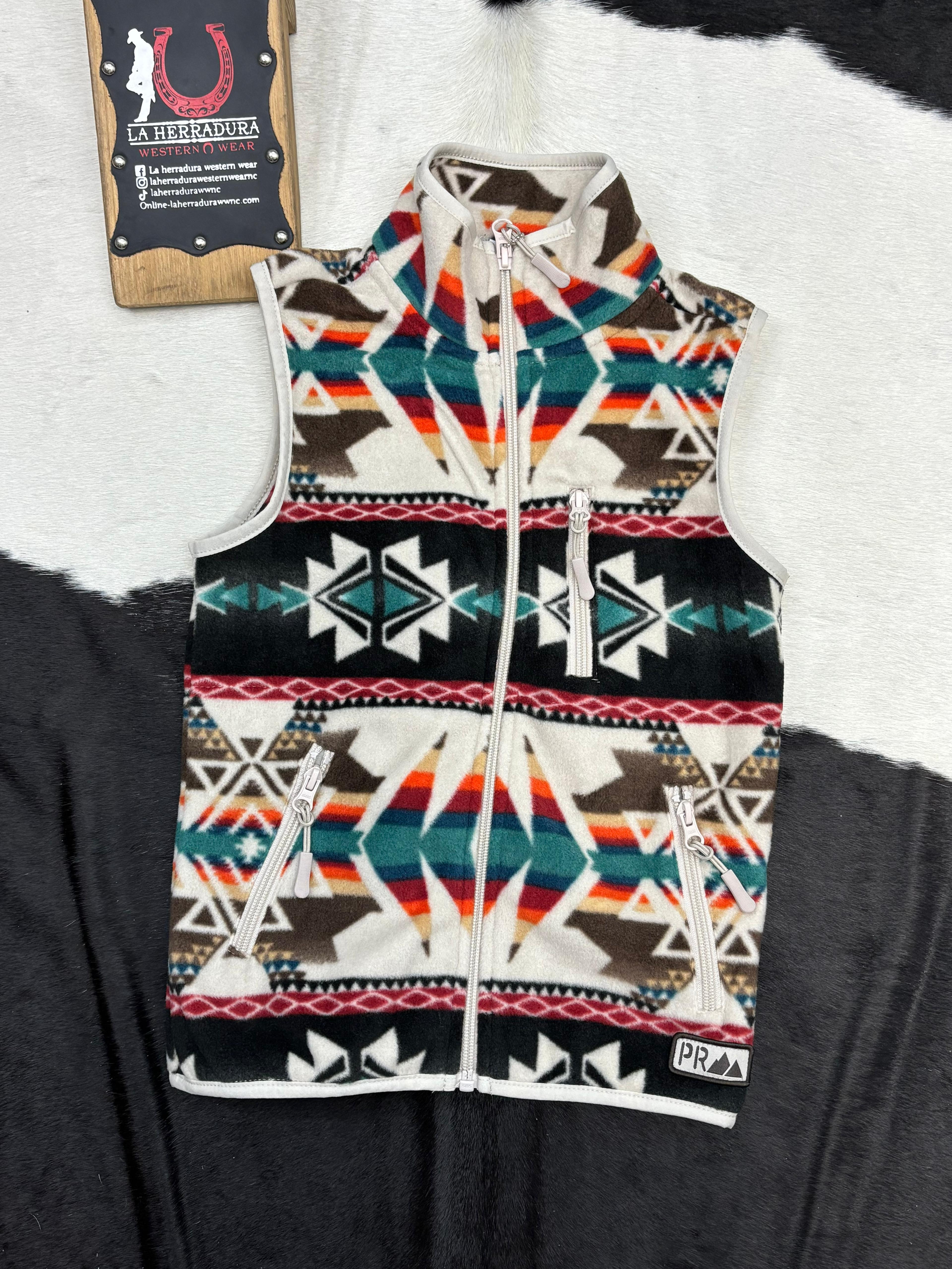 PANHANDLE AZTEC PRINTED FLEECE VEST