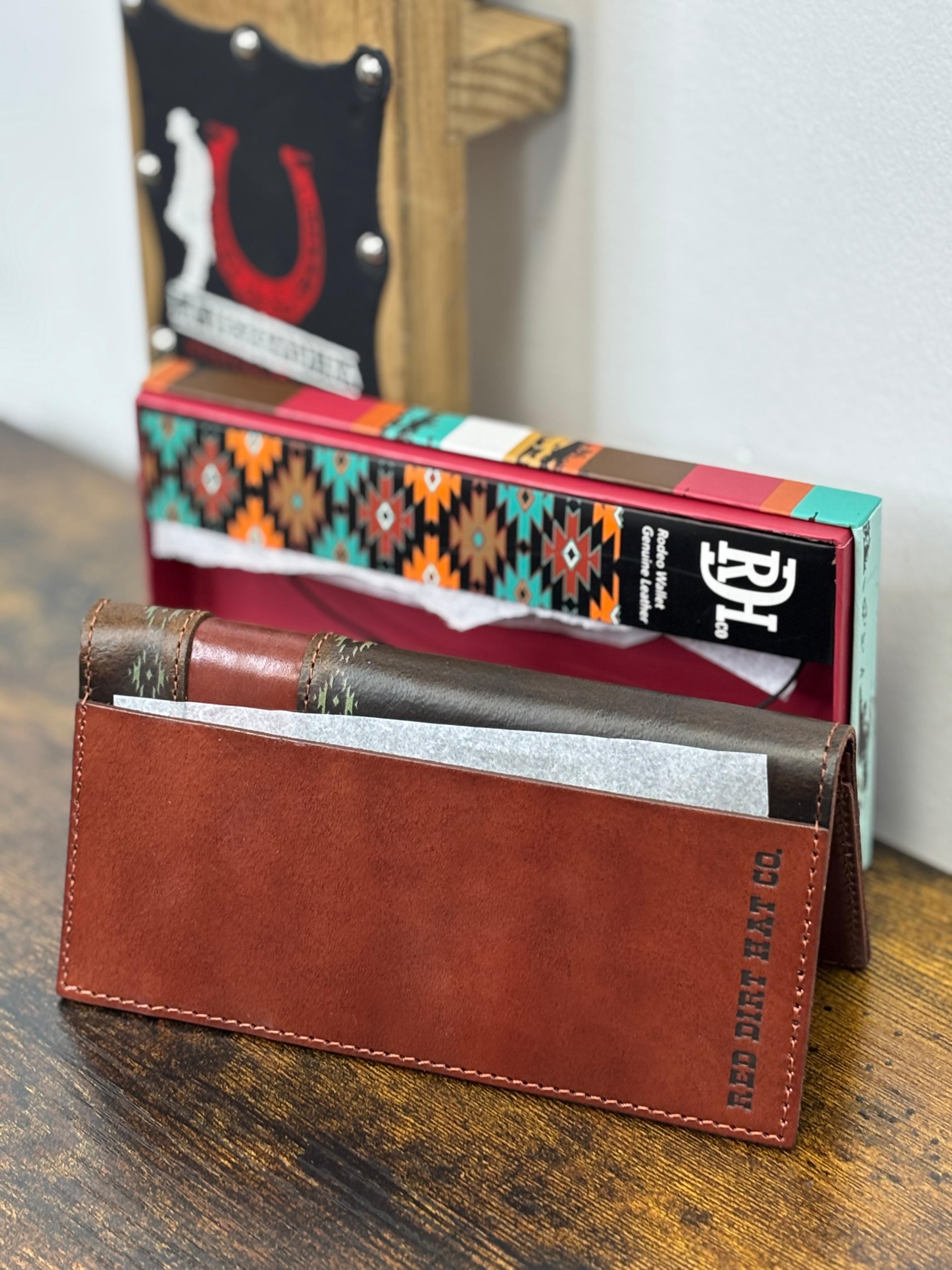 RED DIRT BIFOLD RODEO WALLET DARK BROWN GENUINE LEATHER