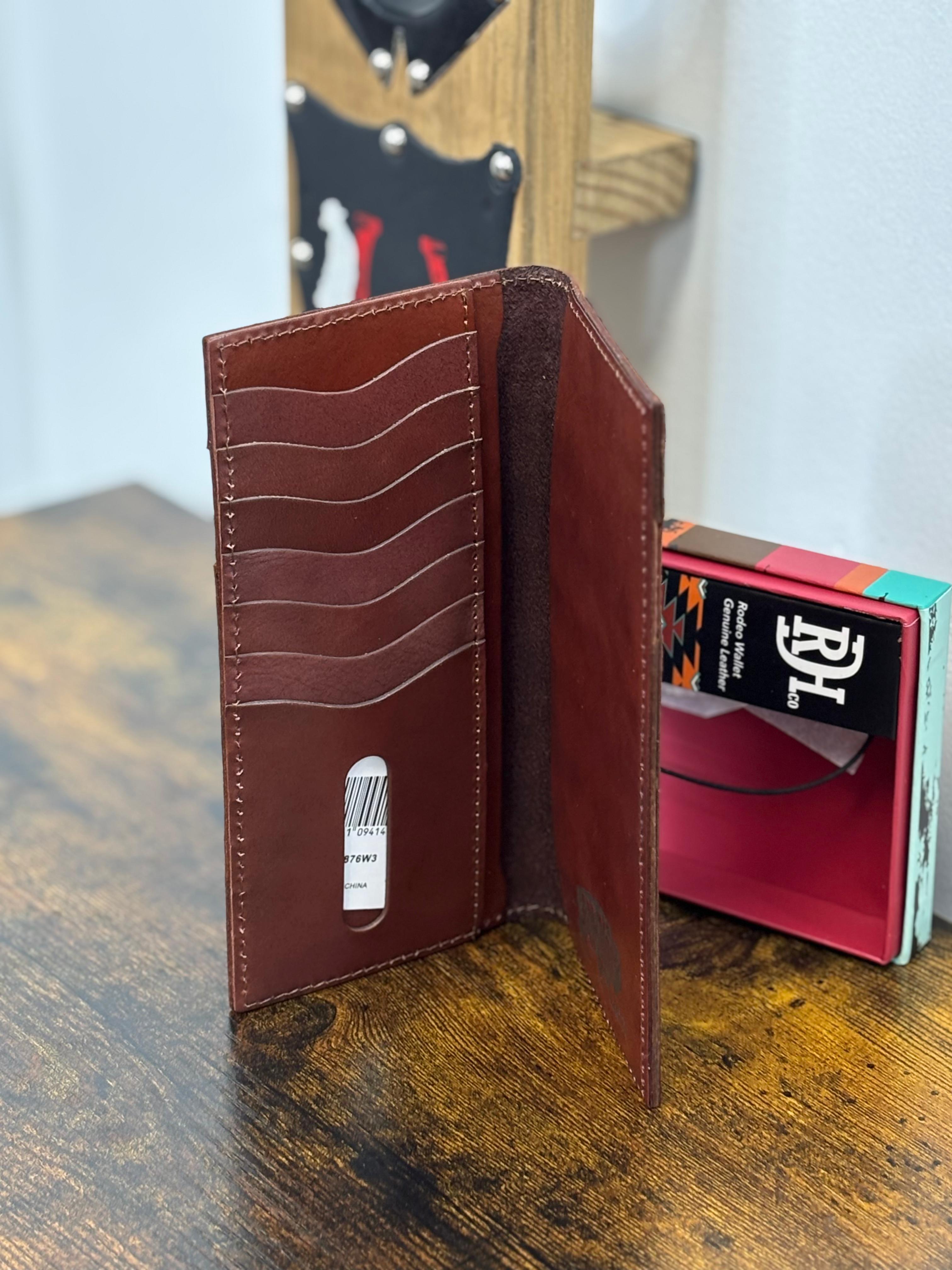 RED DIRT BIFOLD RODEO WALLET DARK BROWN GENUINE LEATHER