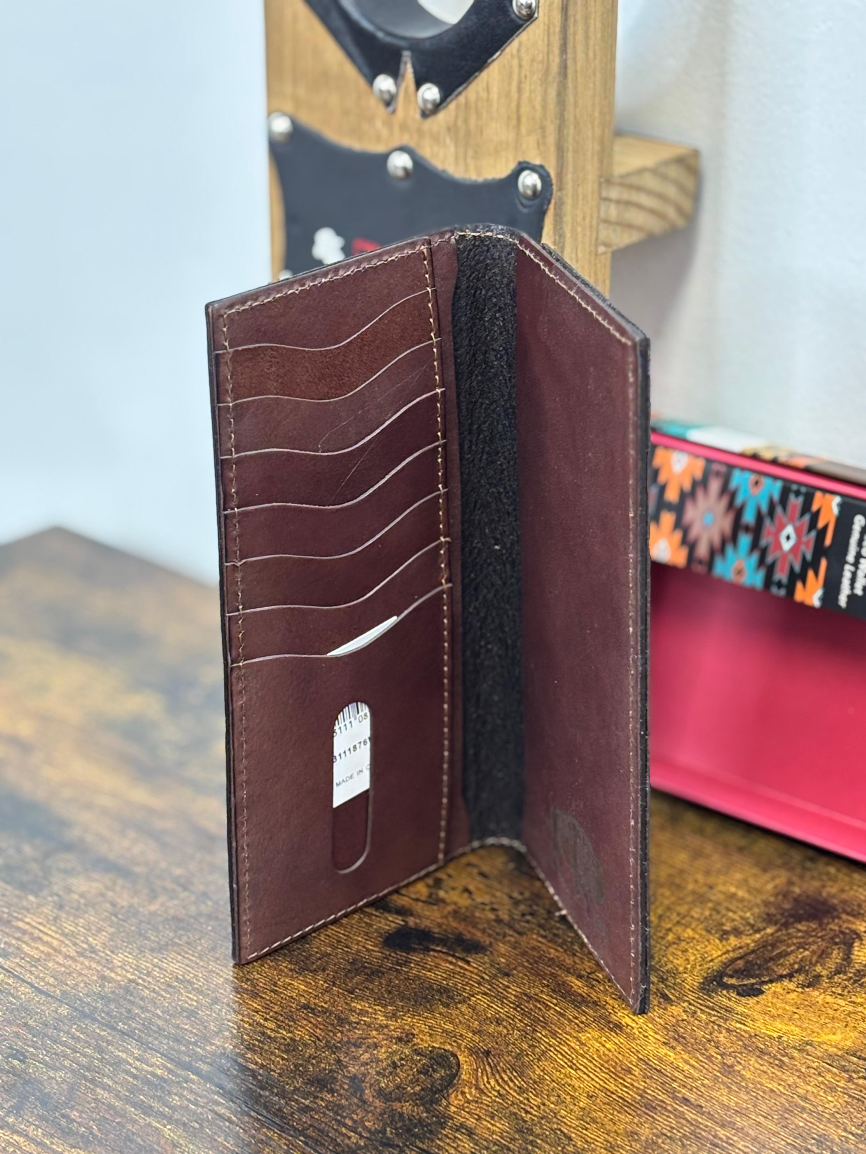 RED DIRT BIFOLD RODEO WALLET AZTEC BLUE-BROWN-PINK DESIGN