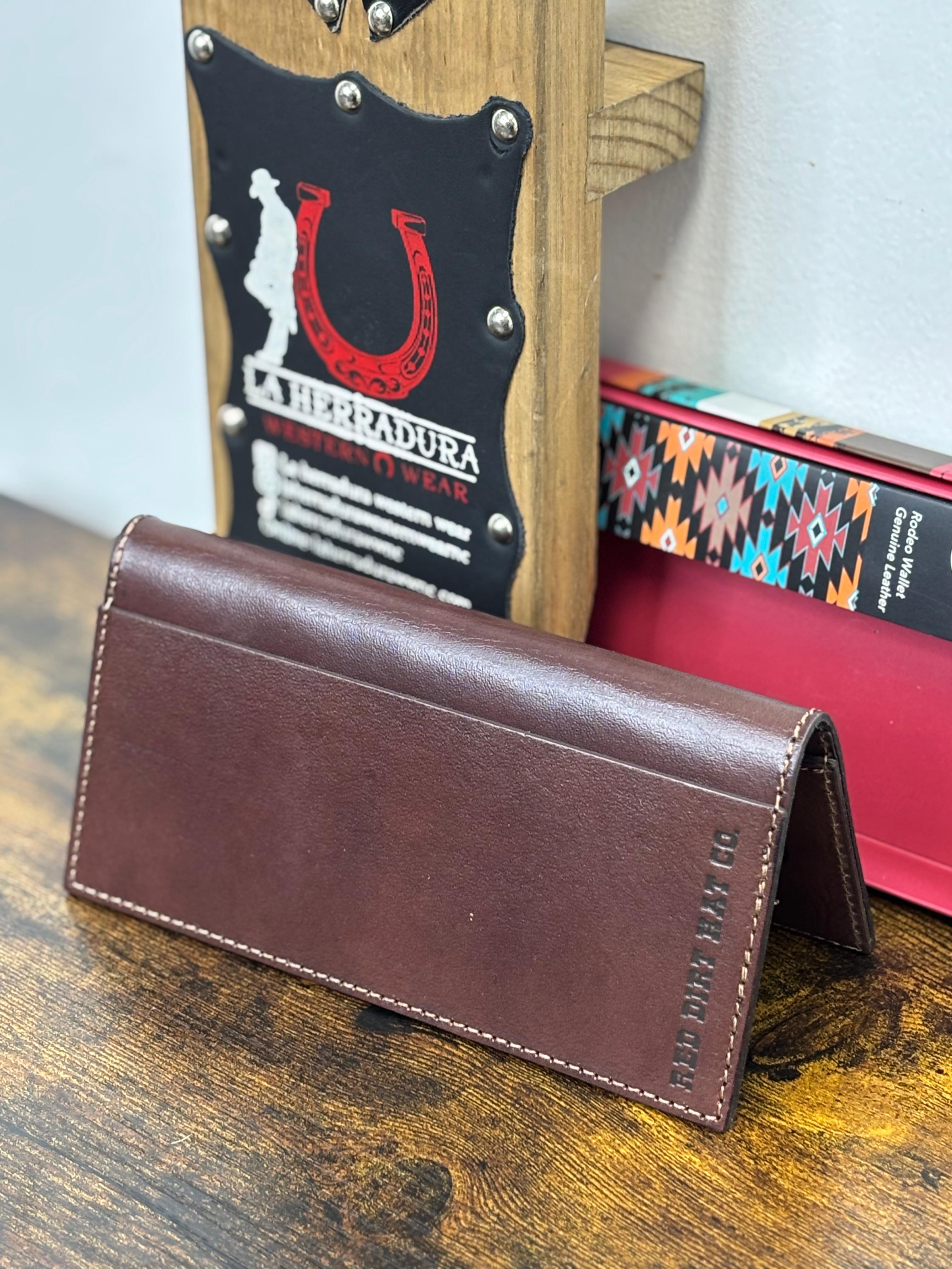 RED DIRT BIFOLD RODEO WALLET AZTEC BLUE-BROWN-PINK DESIGN