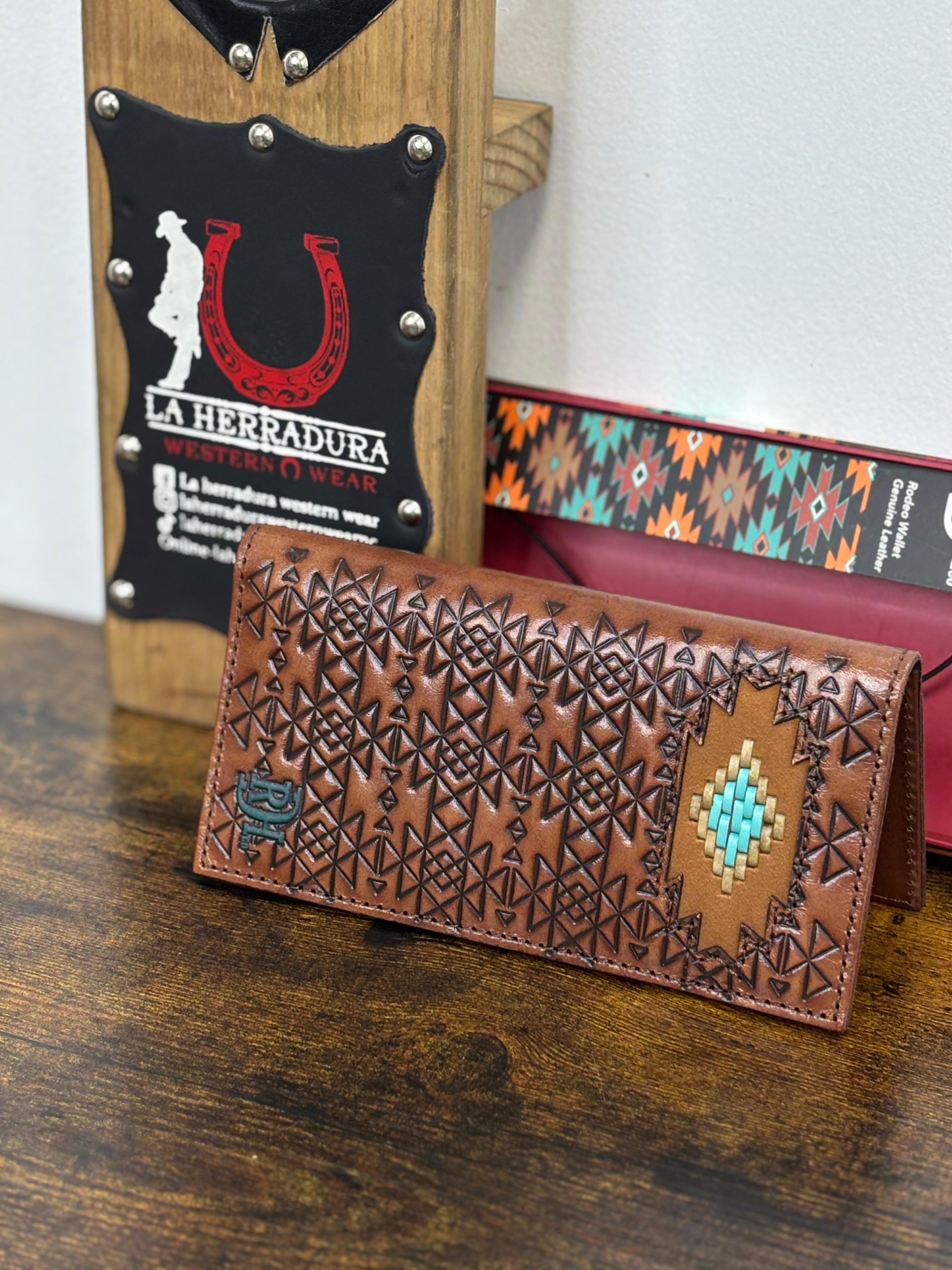 RED DIRT RODEO WALLET AZTEC EMBROIRED GENUINE LEATHER