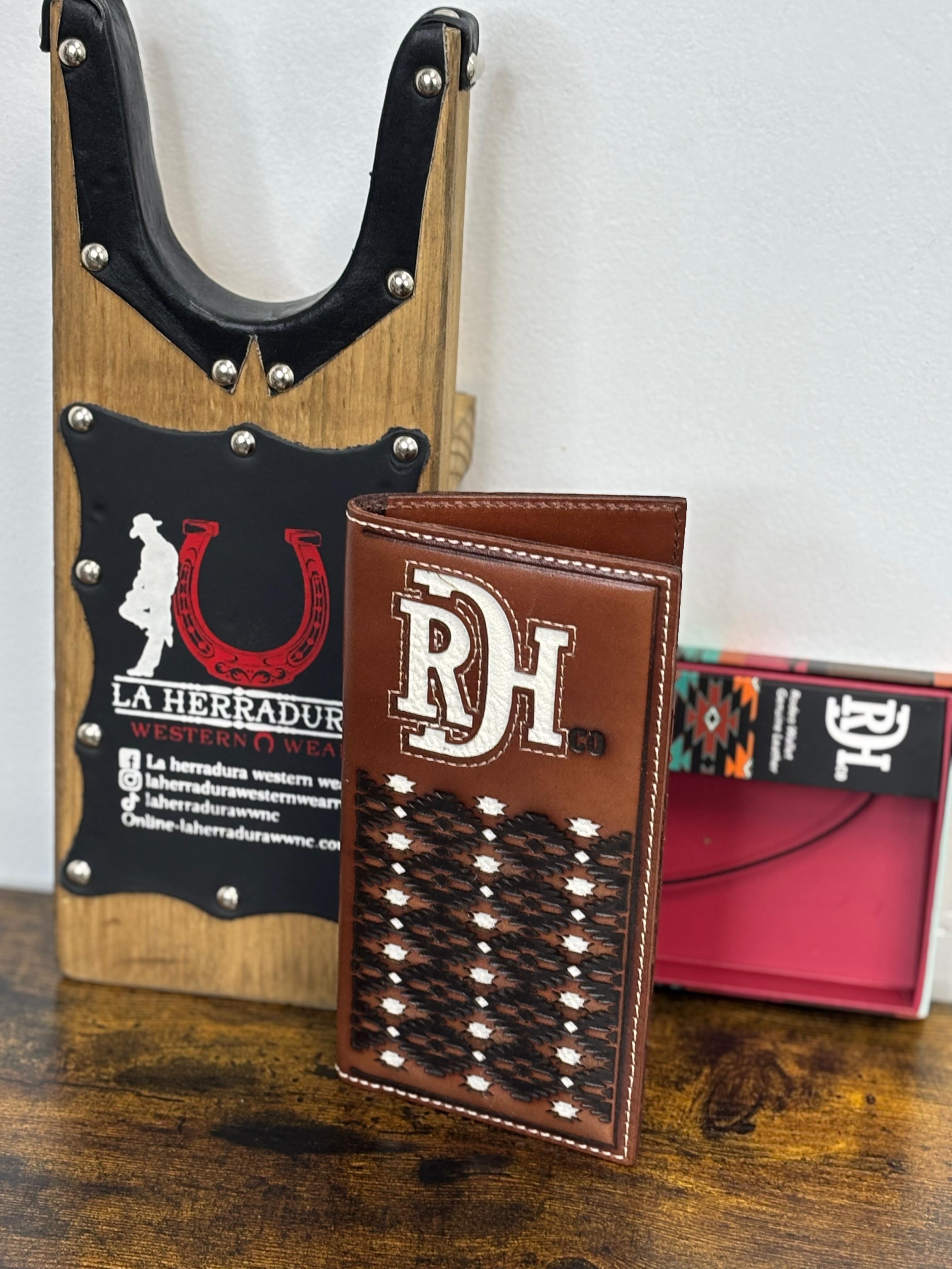 RED DIRT RODEO WALLET AZTEC BLACK-BROWN DETAILS GENUINE LEATHER