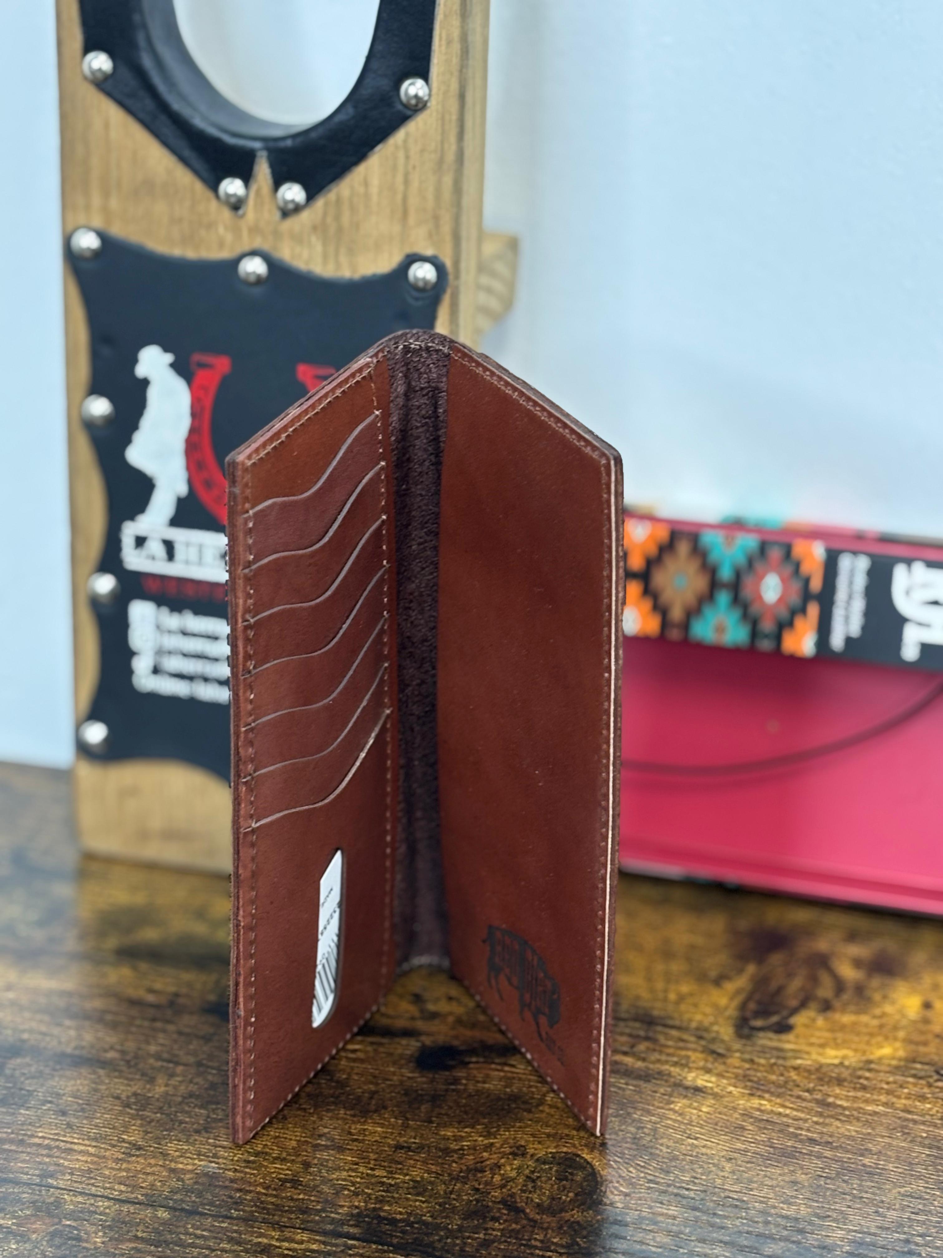 RED DIRT RODEO WALLET AZTEC BLACK-BROWN DETAILS GENUINE LEATHER