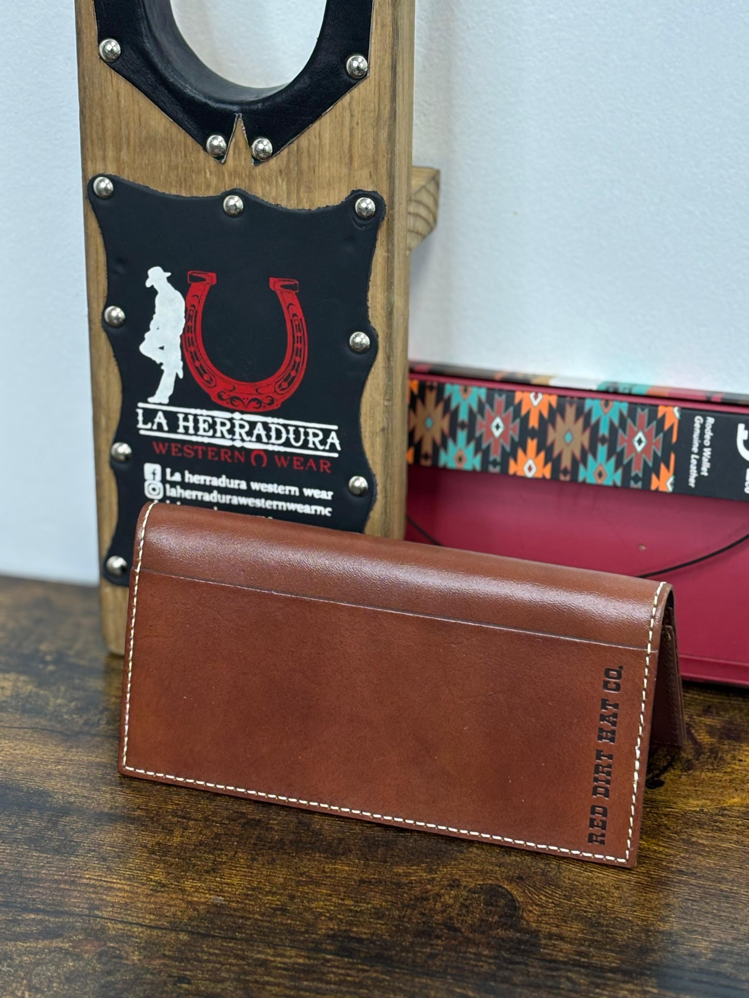 RED DIRT RODEO WALLET AZTEC BLACK-BROWN DETAILS GENUINE LEATHER