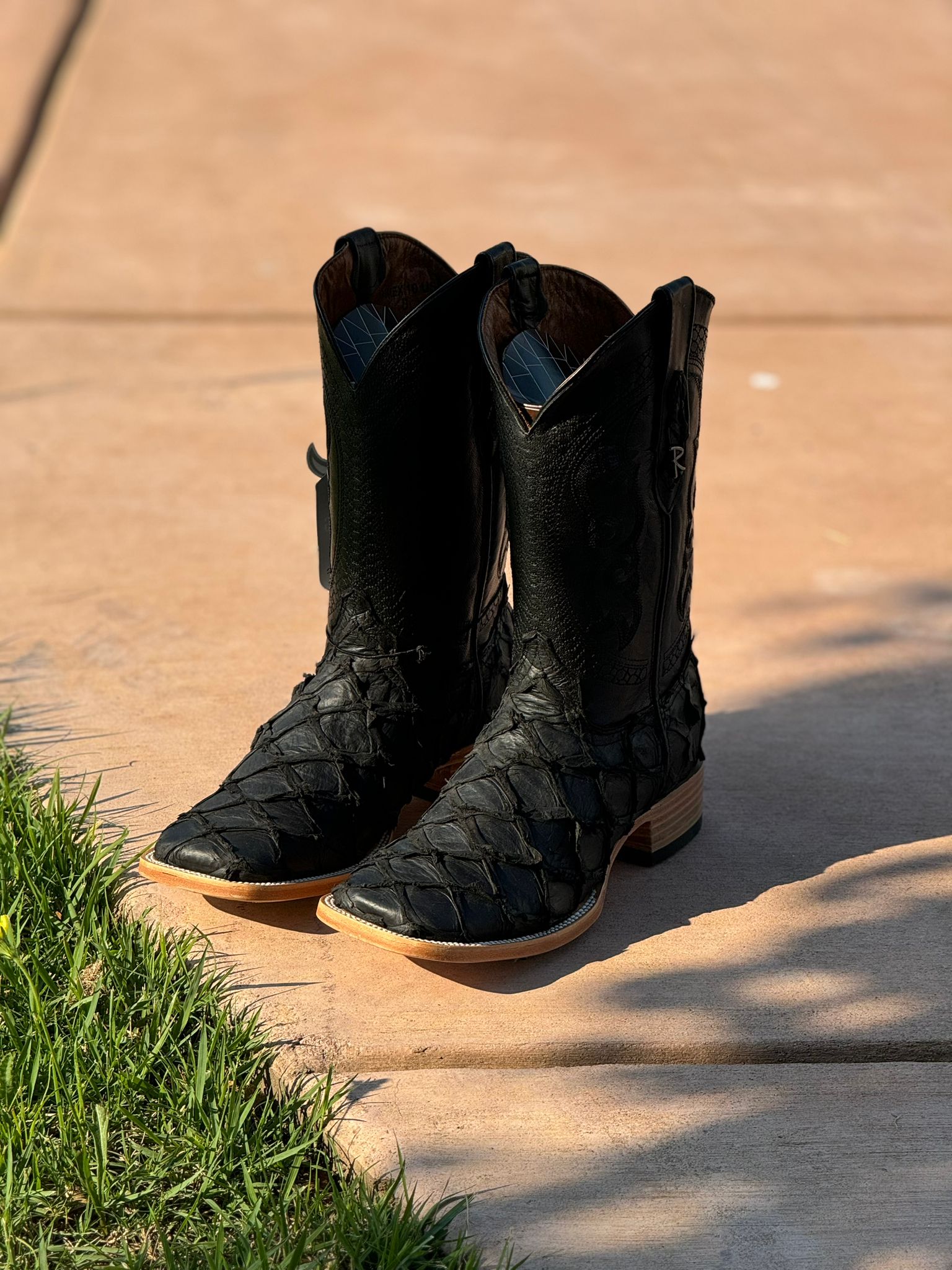 RANCHERS BIGBASS ALL BLACK MATTE TELARAÑA SQUARE TOE BOOT