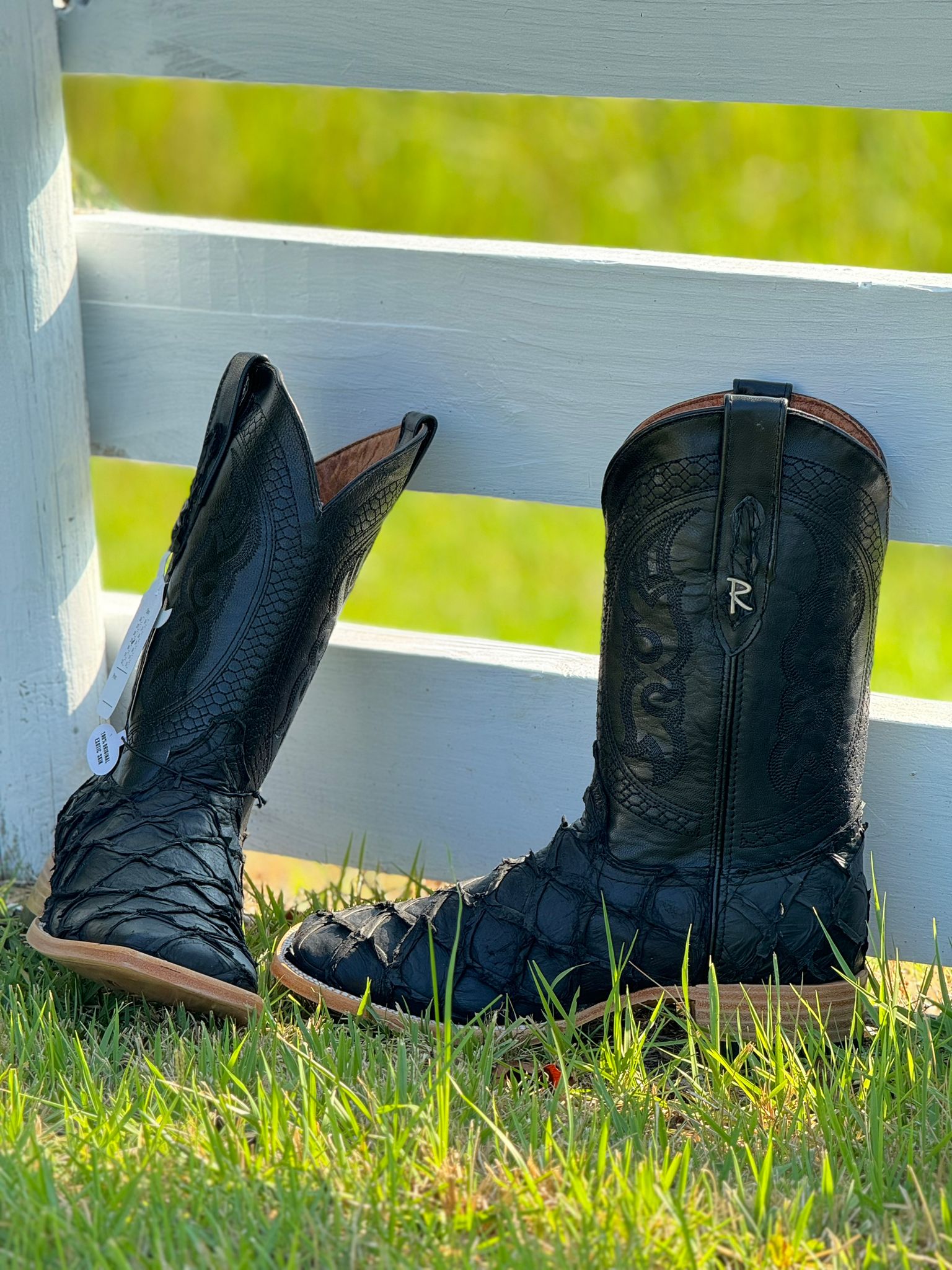 RANCHERS BIGBASS ALL BLACK MATTE TELARAÑA SQUARE TOE BOOT