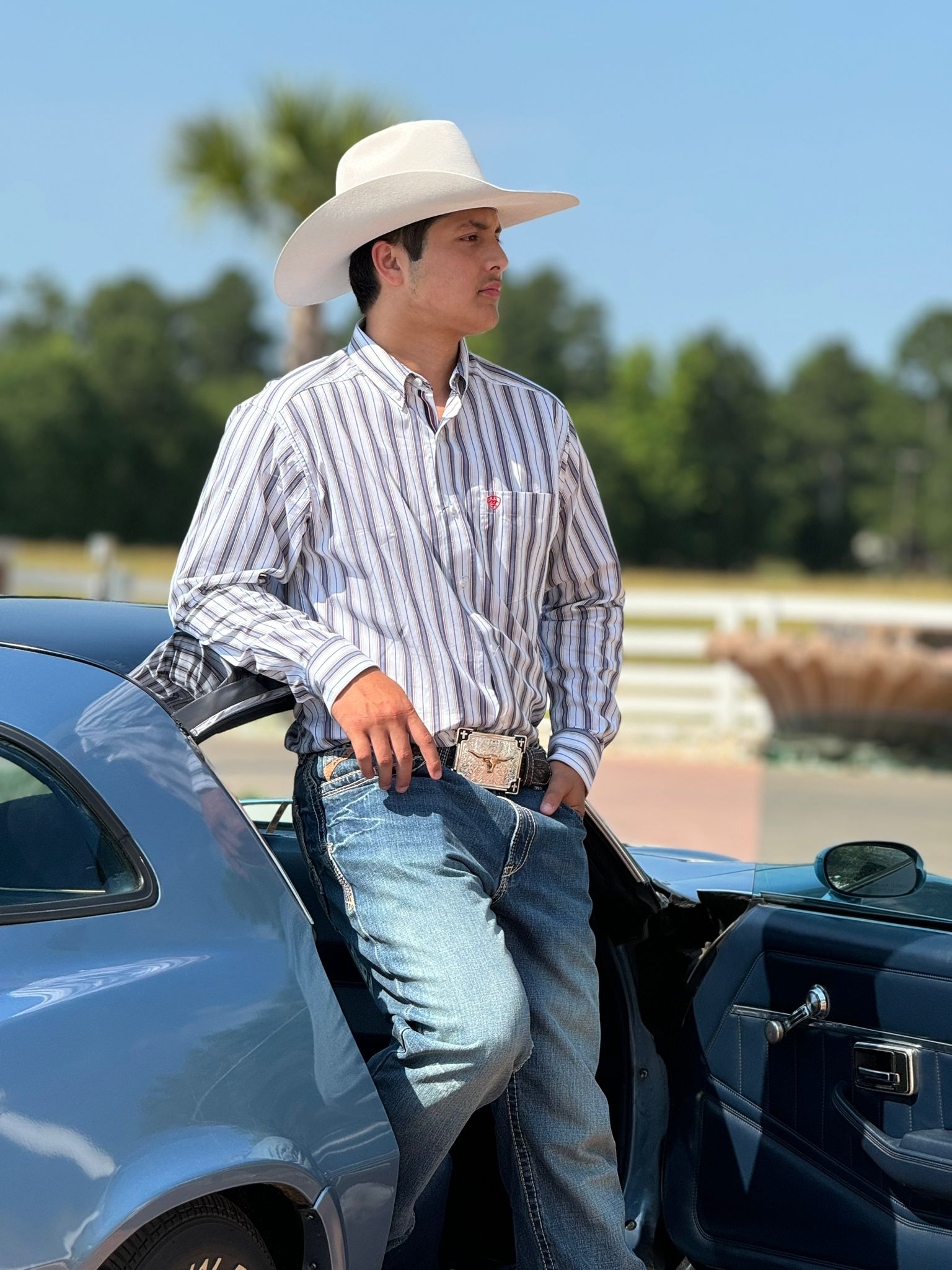 ARIAT PRO DEAN WHITE LONG SLEEVE SHIRT