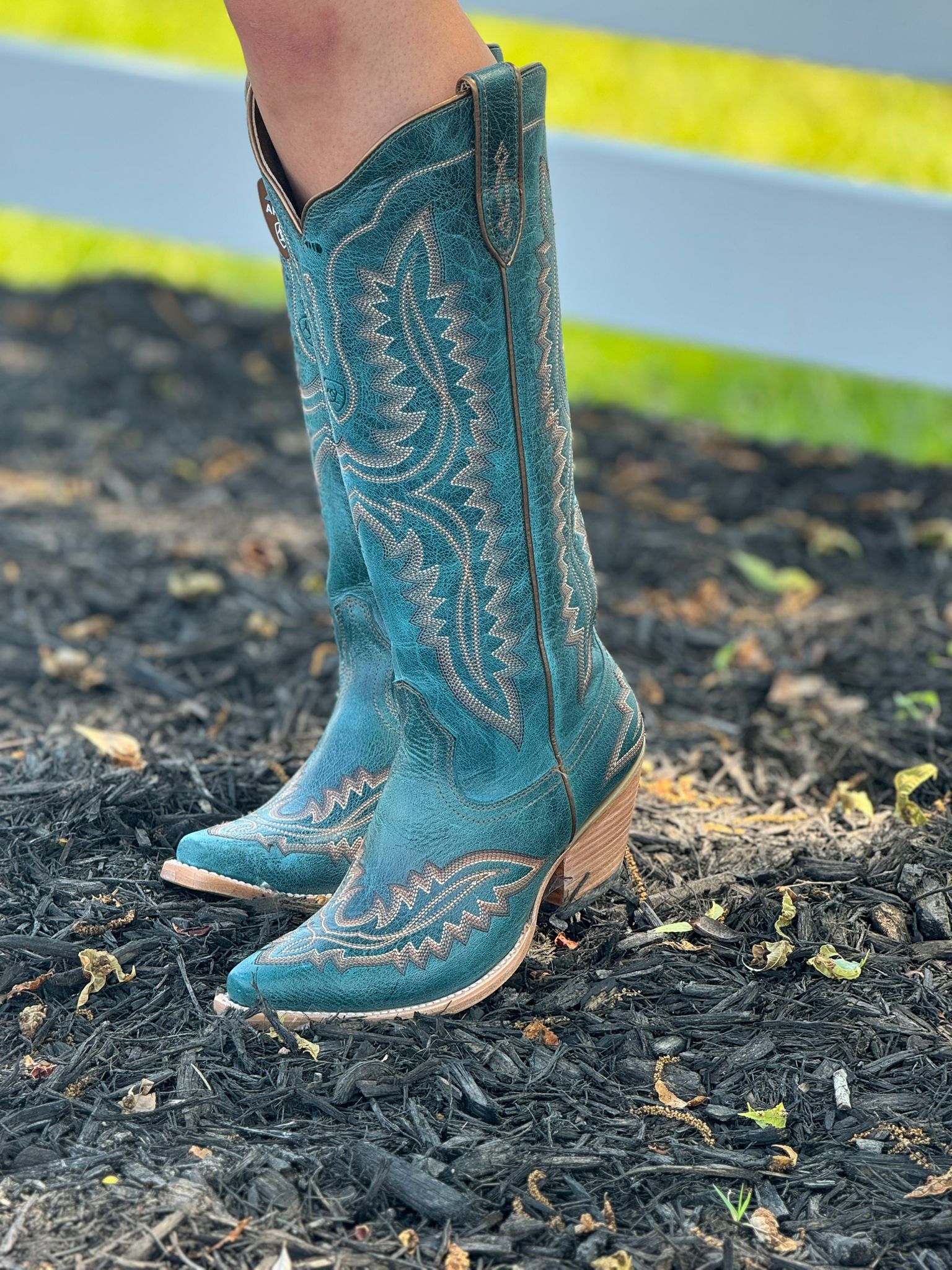 WOMENS ARIAT CASANOVA TURQUOISE TALL BOOT POINT TOE