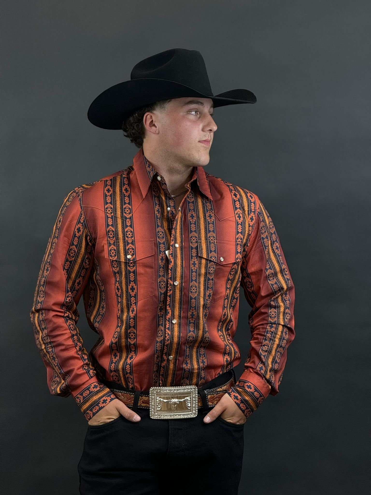 WRANGLER RED CHECOTAH SNAP LONG SLEEVE SHIRT