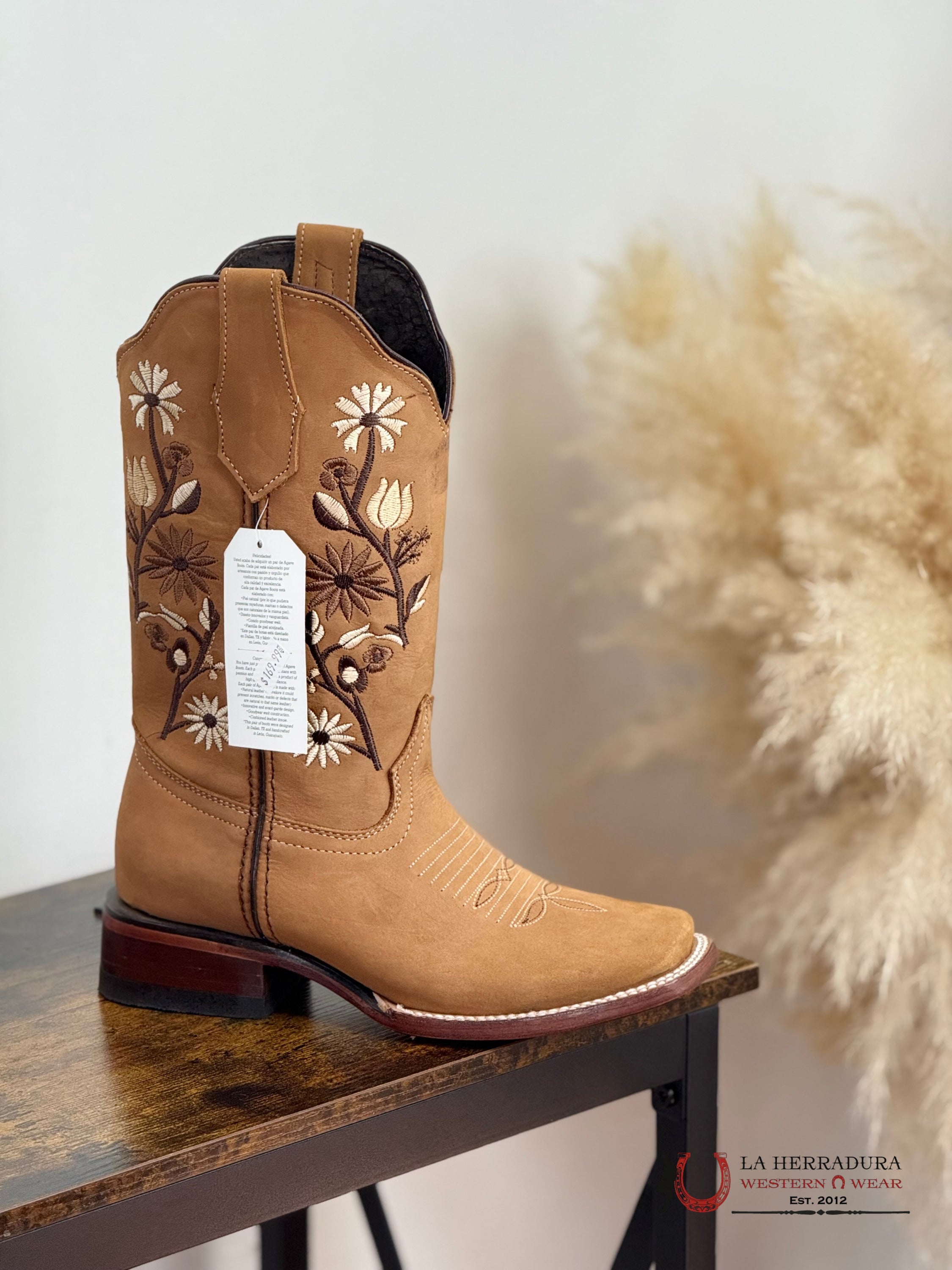 AGAVE MARIA JOSE NUBUCK ARENA SQUARE TOE BOOT BOTAS MUJERES