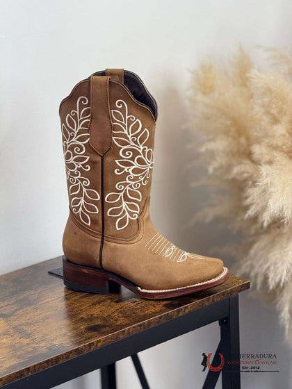 BOTA AGAVE PARA MUJER MERLINA CUERO CRAZY TABACO