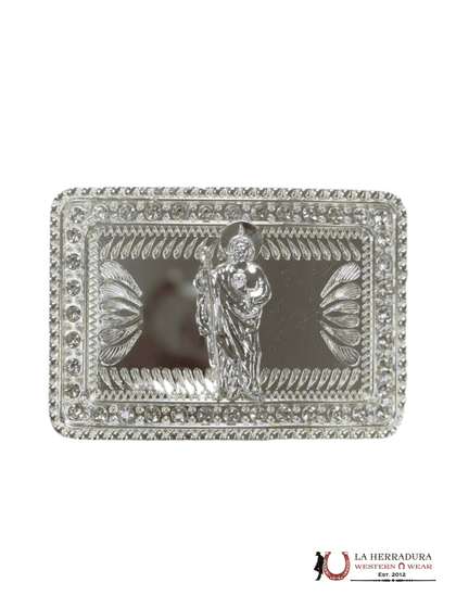 ALL SILVER SAN JUDAS SQUARE BUCKLE