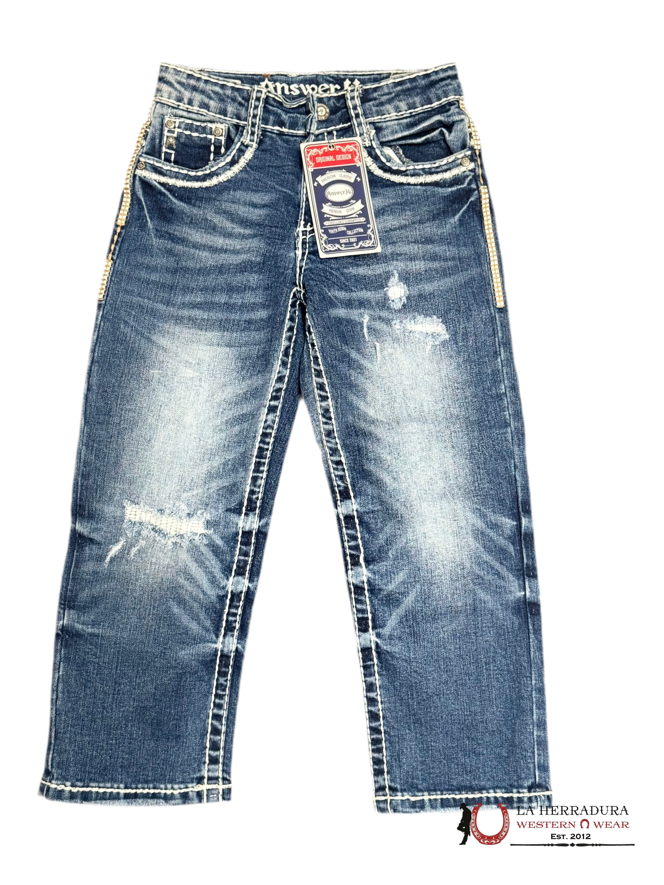 AMERICAN CLASSIC AM-2217-K STRAIGHT FIT BOYS JEANS DARK BLUE by NIÑOS