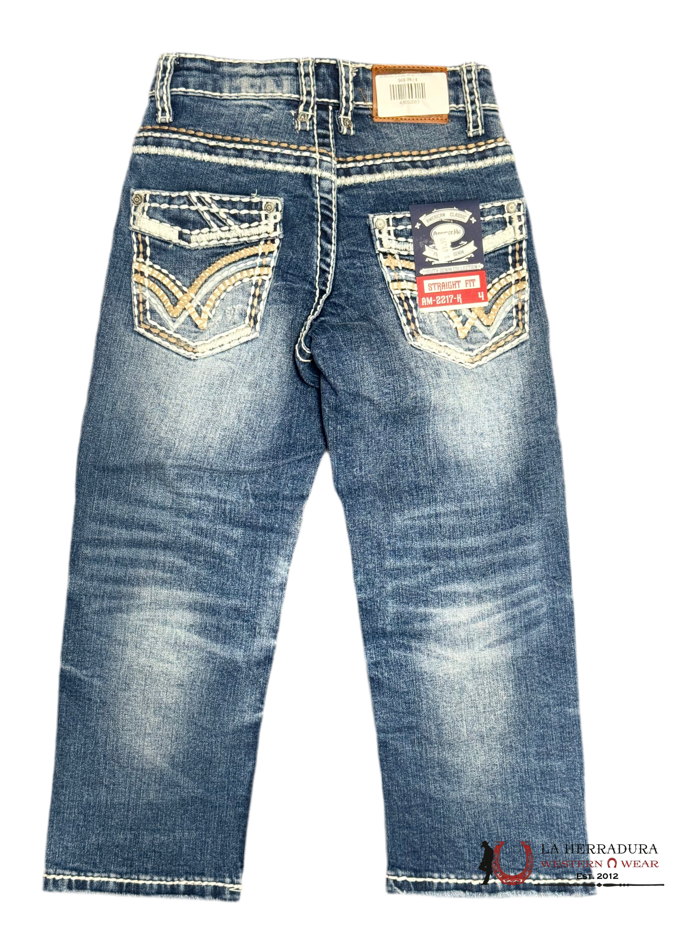 AMERICAN CLASSIC AM-2217-K STRAIGHT FIT BOYS JEANS DARK BLUE by NIÑOS