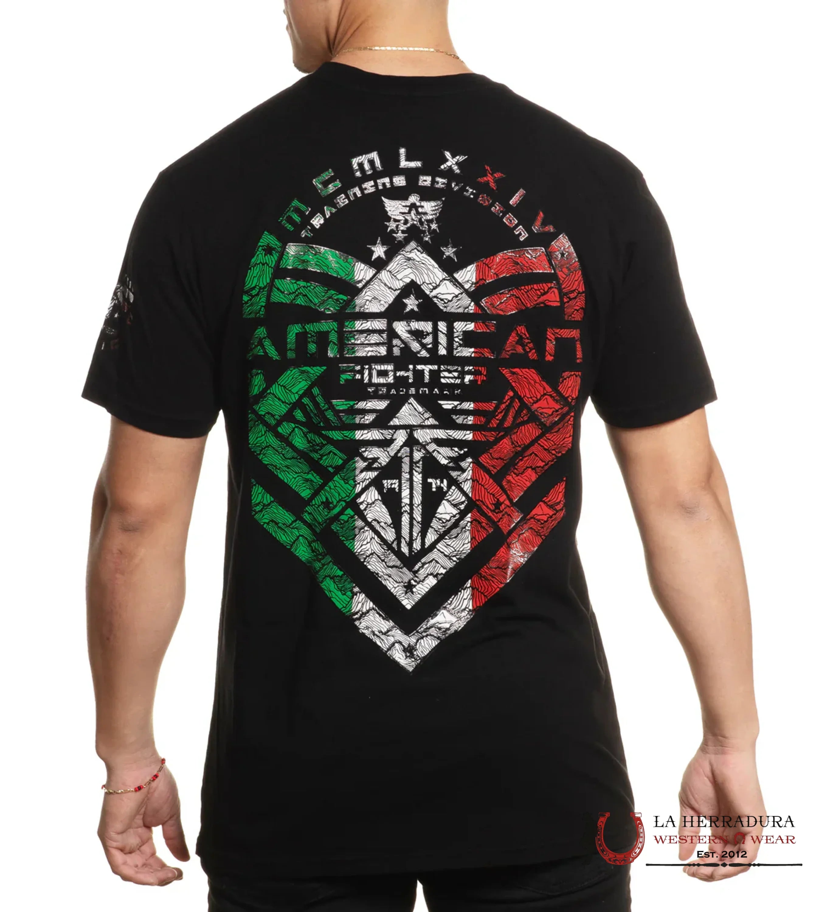 AMERICAN FIGHTER MEN T-SHIRT BLACK MEXICO KENTFIELD FM15530 ROPA HOMBRES