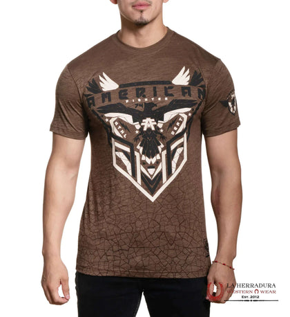 AMERICAN FIGHTER MEN T-SHIRT BRWON BLACK HERTFORD FM15973