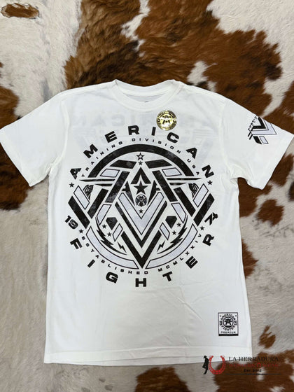 AMERICAN FIGHTER MEN T-SHIRT WHITE BLACK CASCADIA FM16056