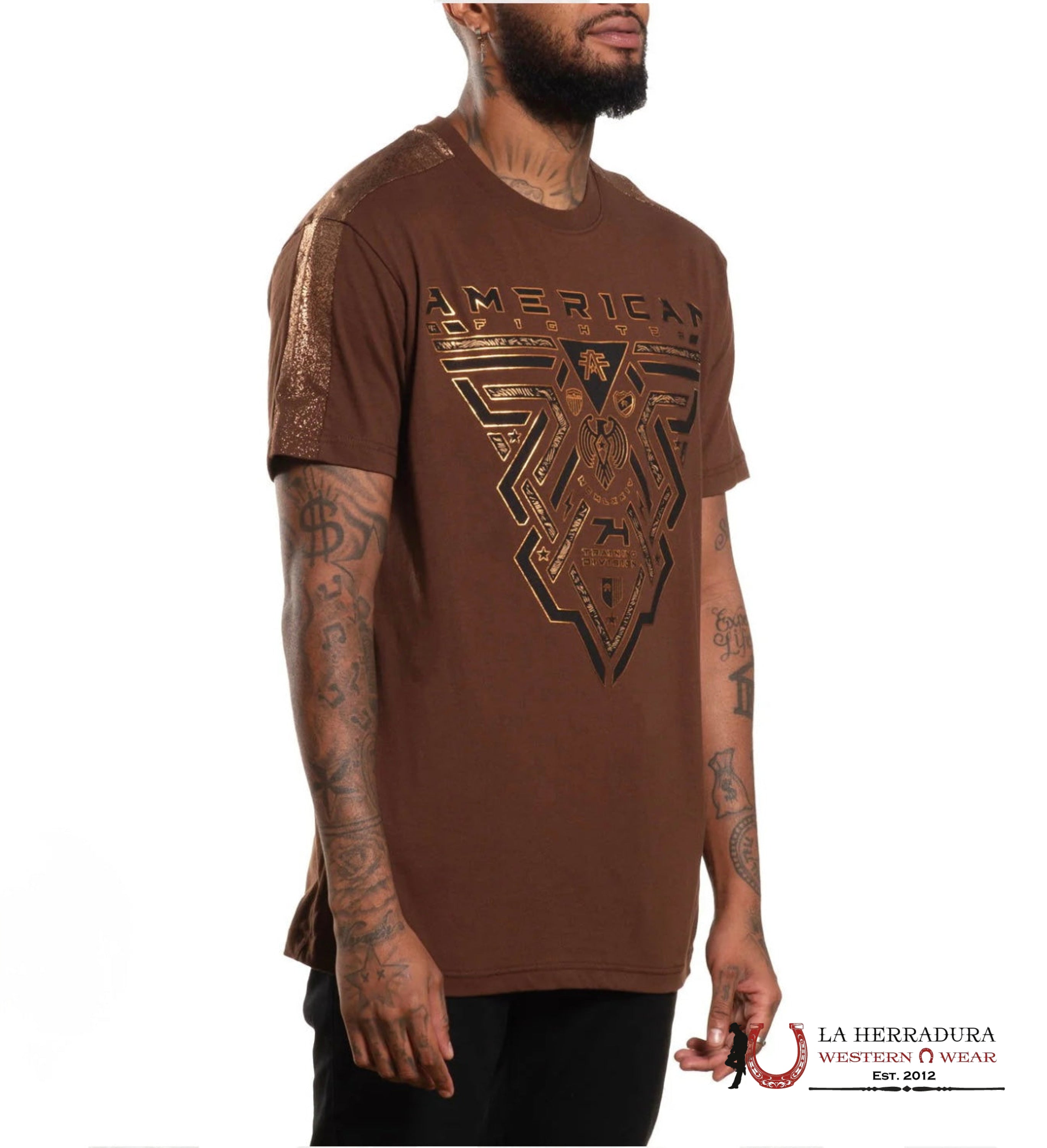 AMERICAN FIGHTER T-SHIRT MIDNIGHT BROWN SHORT SLEEVE MEN ROPA HOMBRES